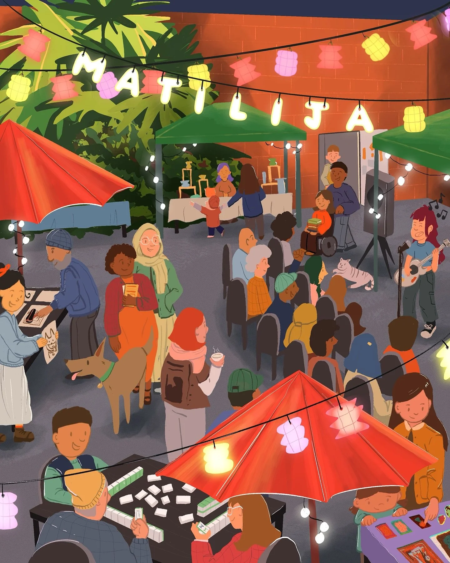 I got the opportunity to create an illustration for @matilijacollective Mid-Autumn Festival! 📚🏮This design will also be available for sale at the event! 

If you&rsquo;re in town, come check out the event and support this amazing community space!!!