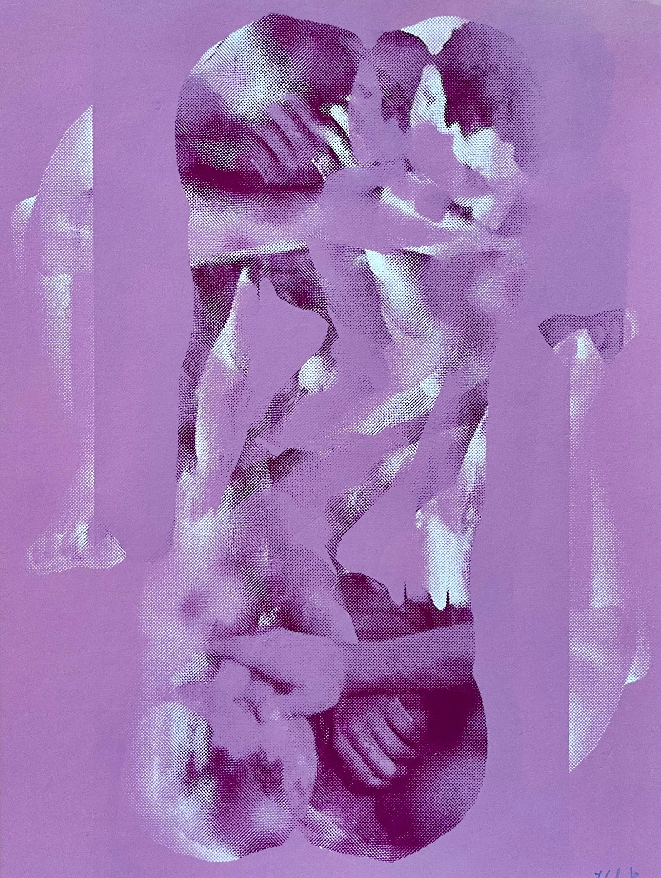 "Ghost Ecstasy" 12 x 10in. Acrylic silkscreen on French paper. 2024.
