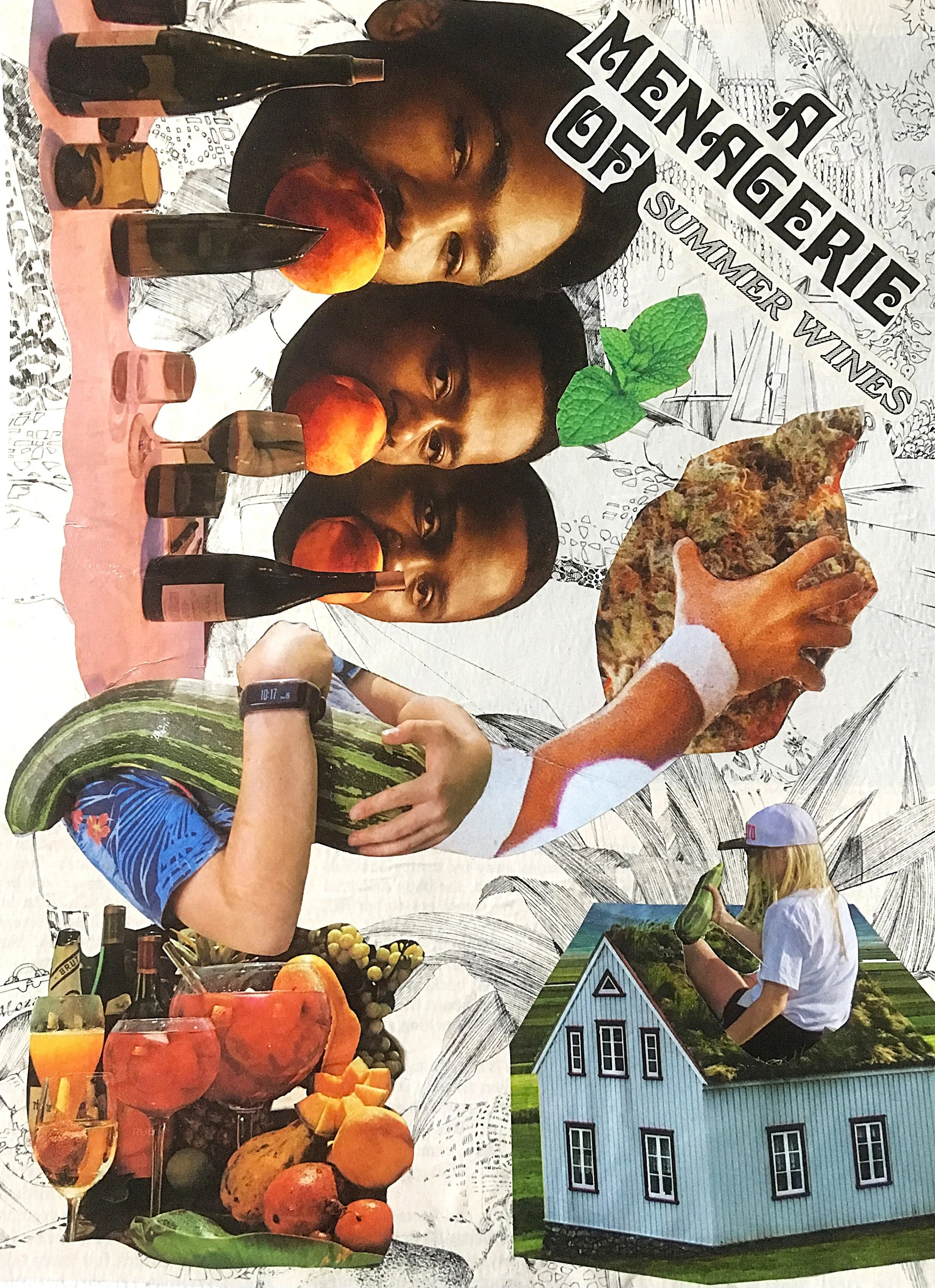"Menagerie"
18 x 12in. Glossy magazine collage.
2018.