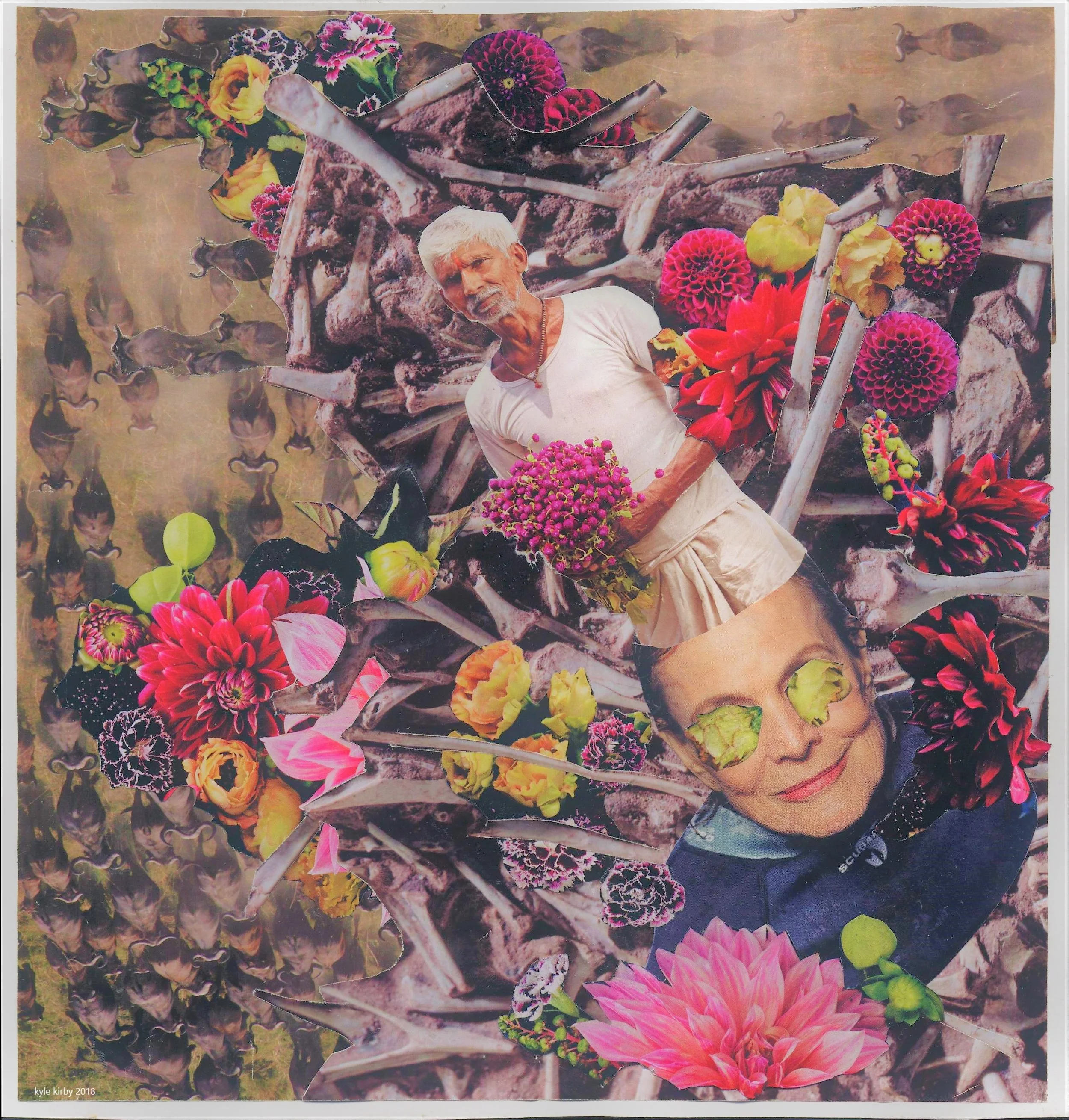 "Ageless" 8 x 8in. Glossy magazine collage. 2019.