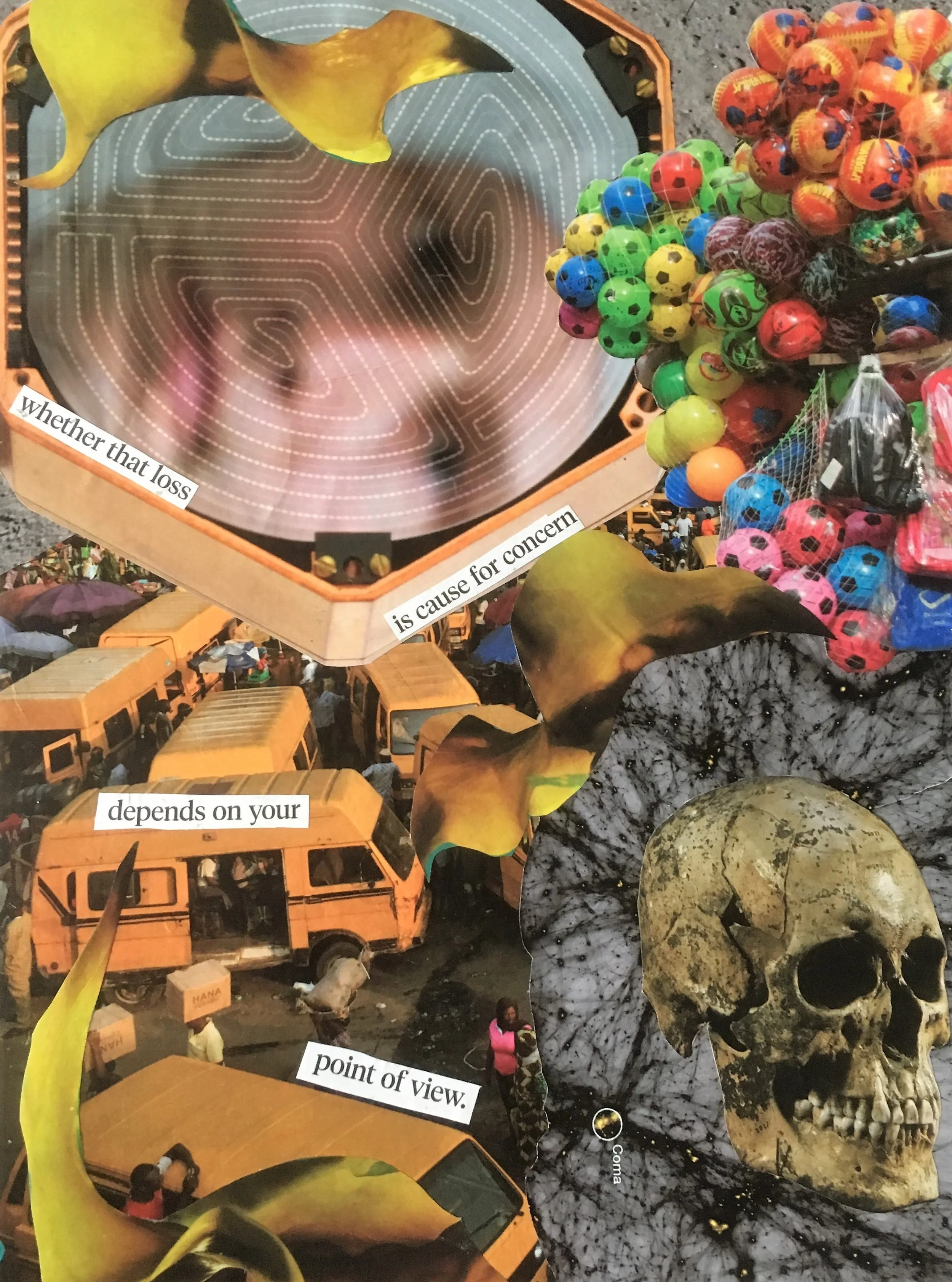 "Loss" 18 x 12in. Glossy magazine collage. 2018.