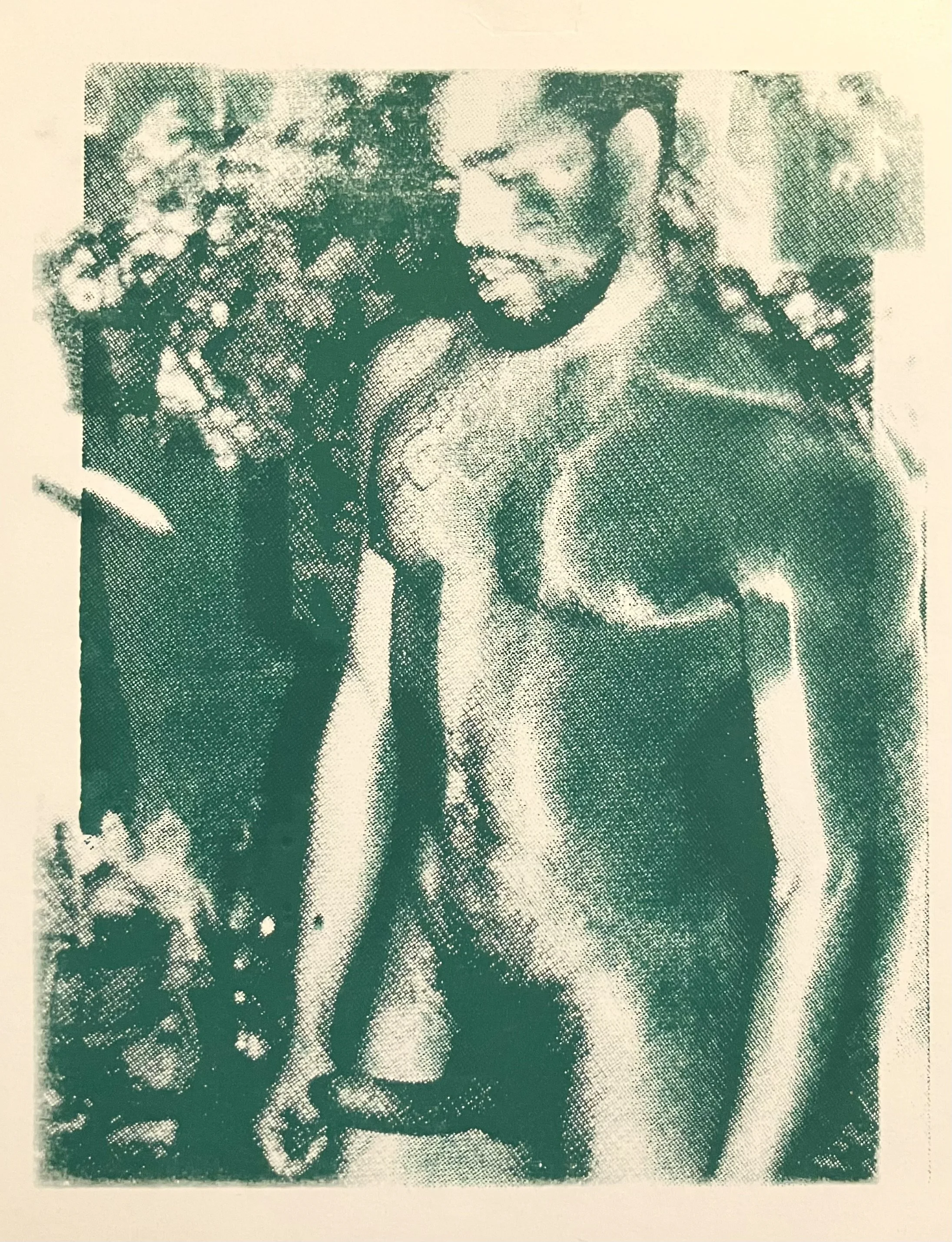 "Beauty in Green" 9 x 7in. Acrylic silkscreen on French paper. 2025.