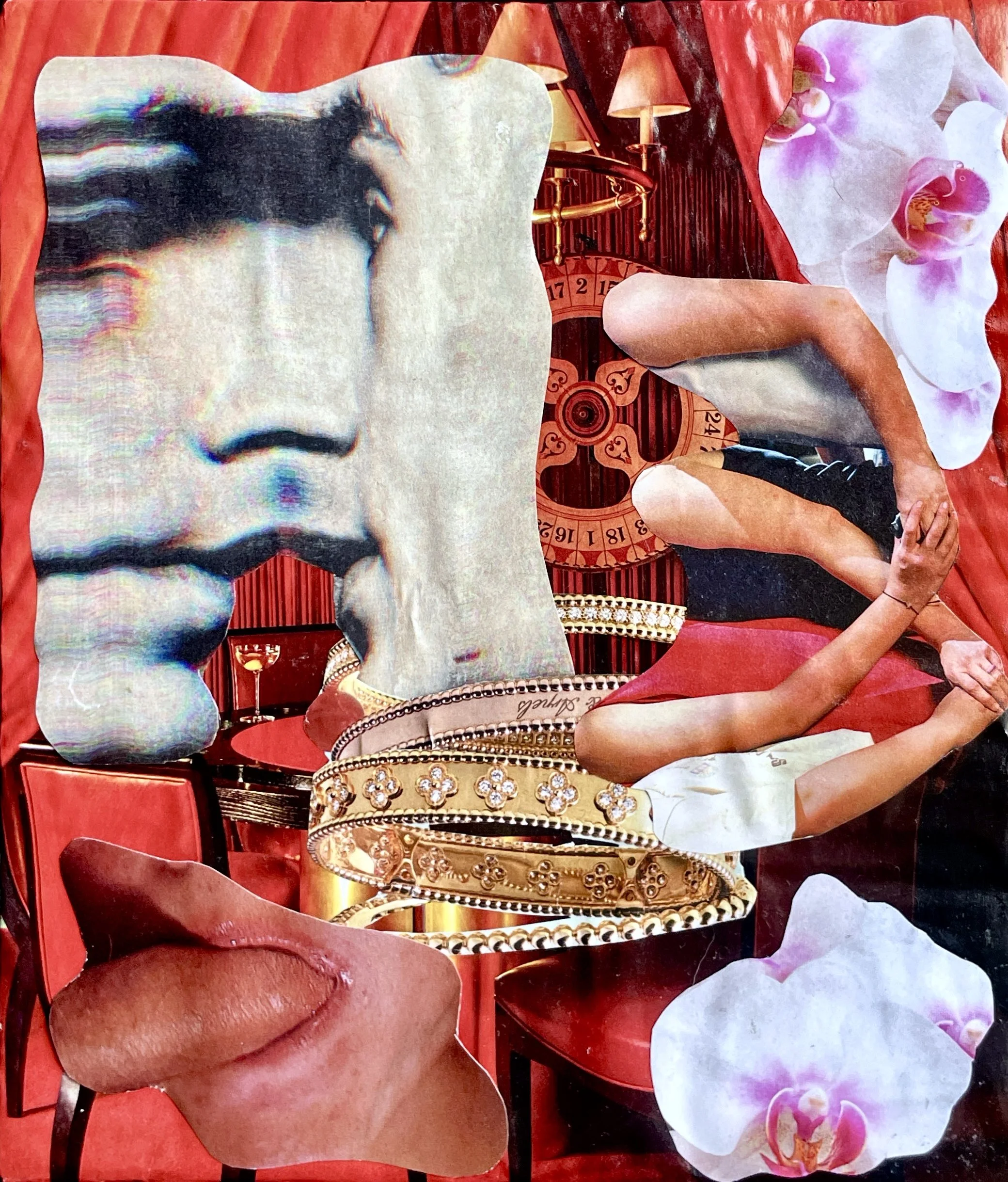"Walk with Me"
10in x 8in. Glossy magazine collage
2026.