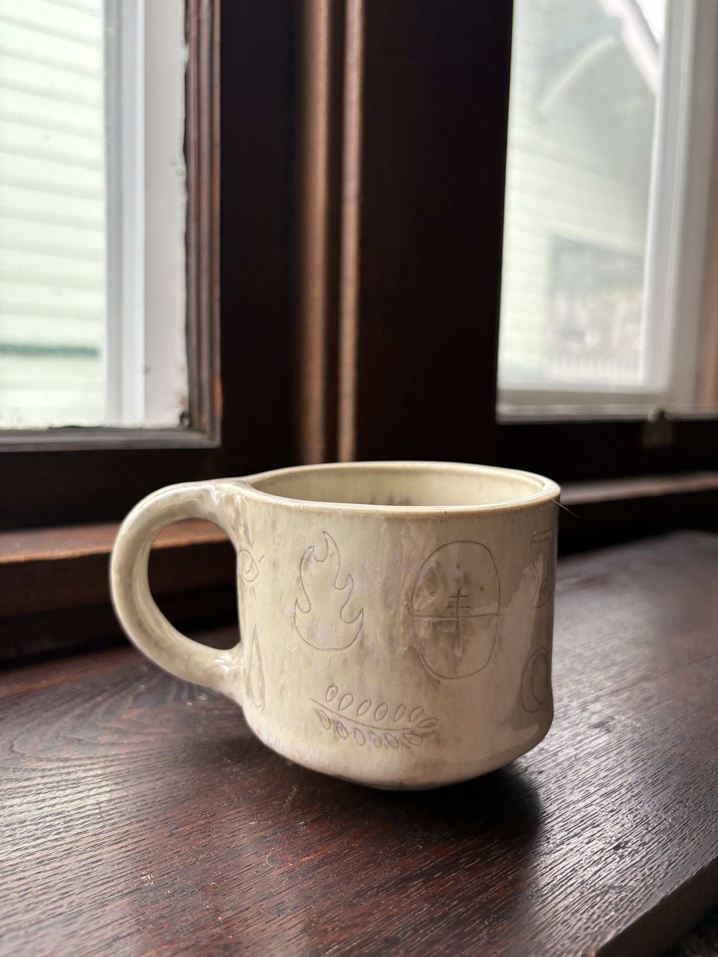 Cream Symbols Mug
