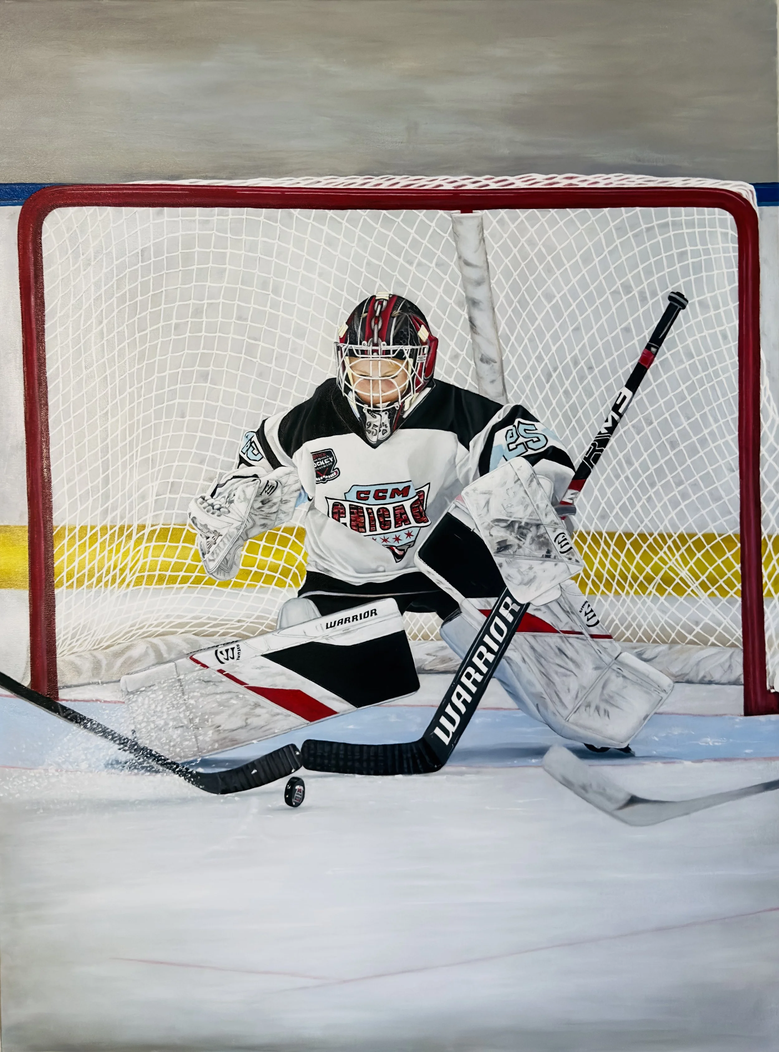 "Ice Hockey Goalie" Oil on 30" X 40" canvas - SOLD