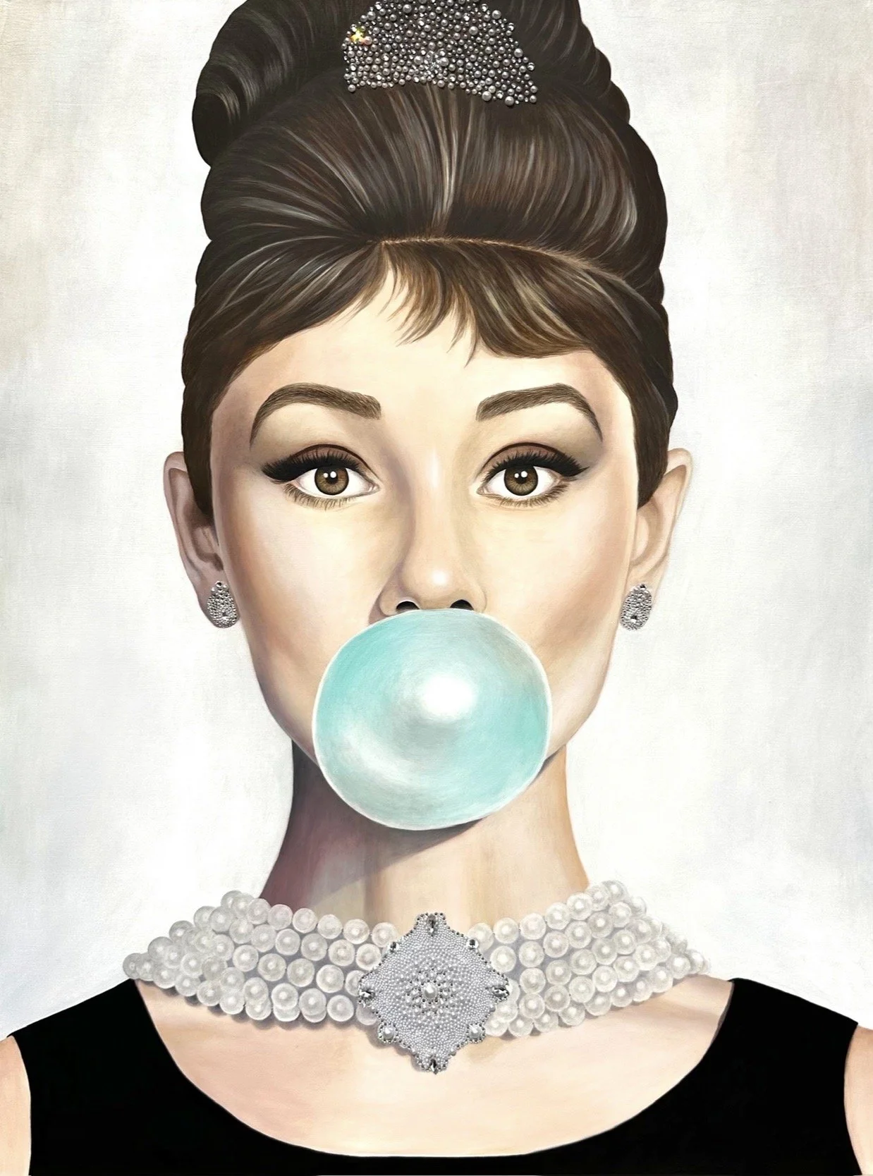 "Audrey" acrylic and mixed media on              30" X 40" - SOLD
