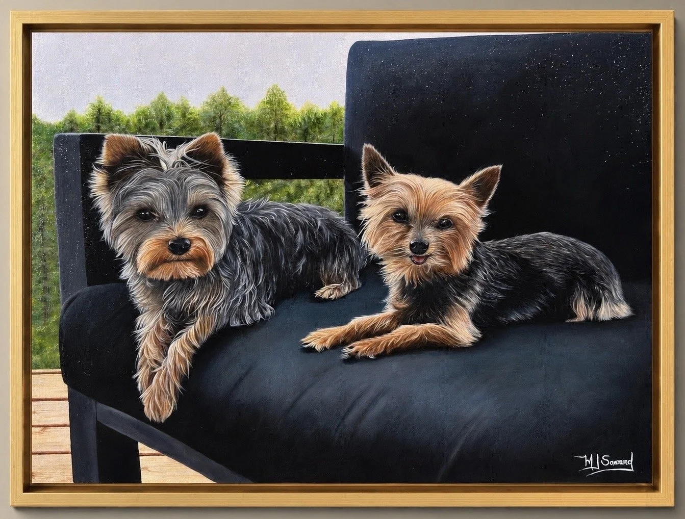 "Tootsy & Charlot" Acrylic, mixed media and diamond dust on 18" X 24" canvas - SOLD