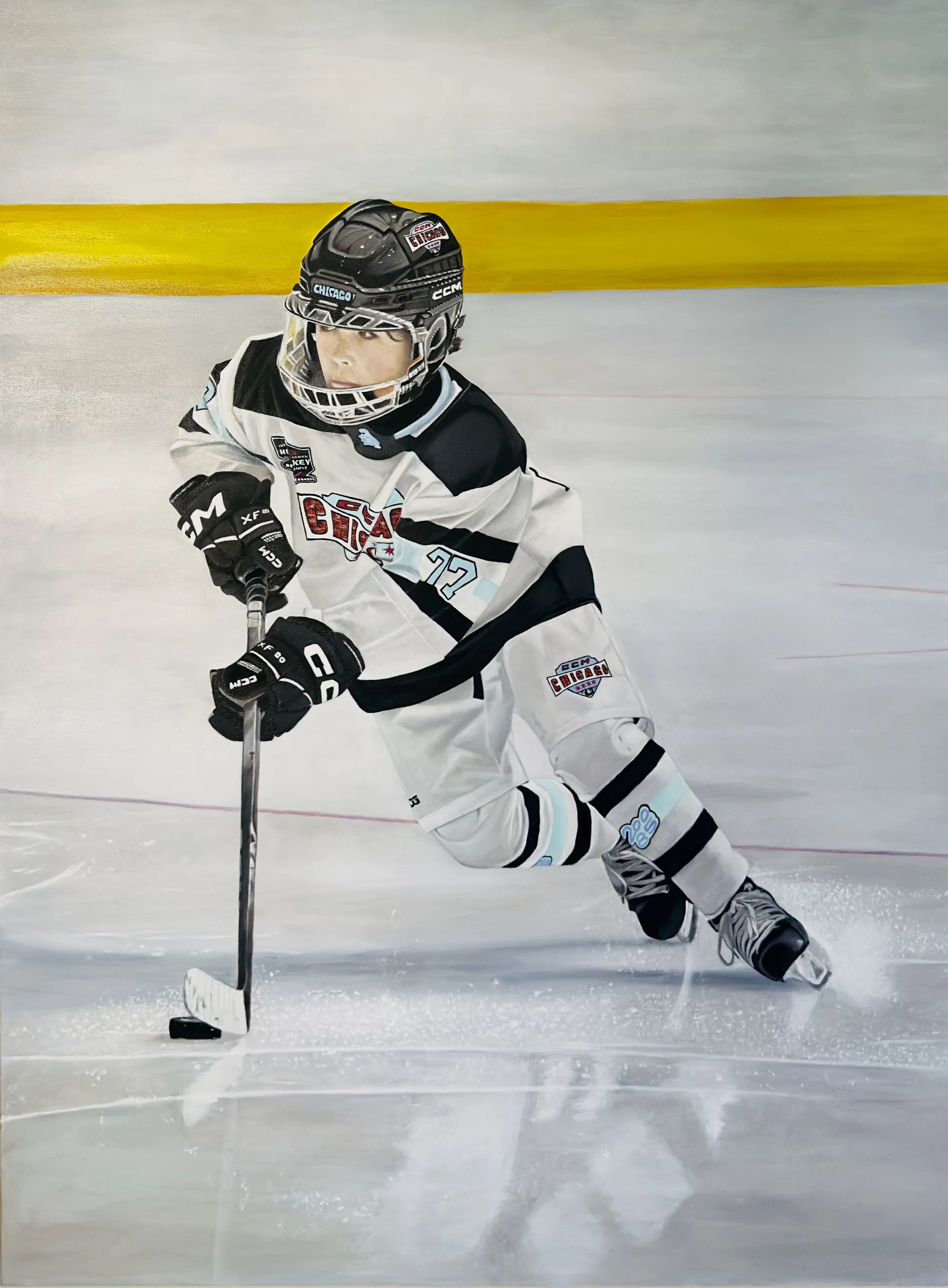 "Ice Hockey Forward" Oil on 30" X 40" canvas - SOLD