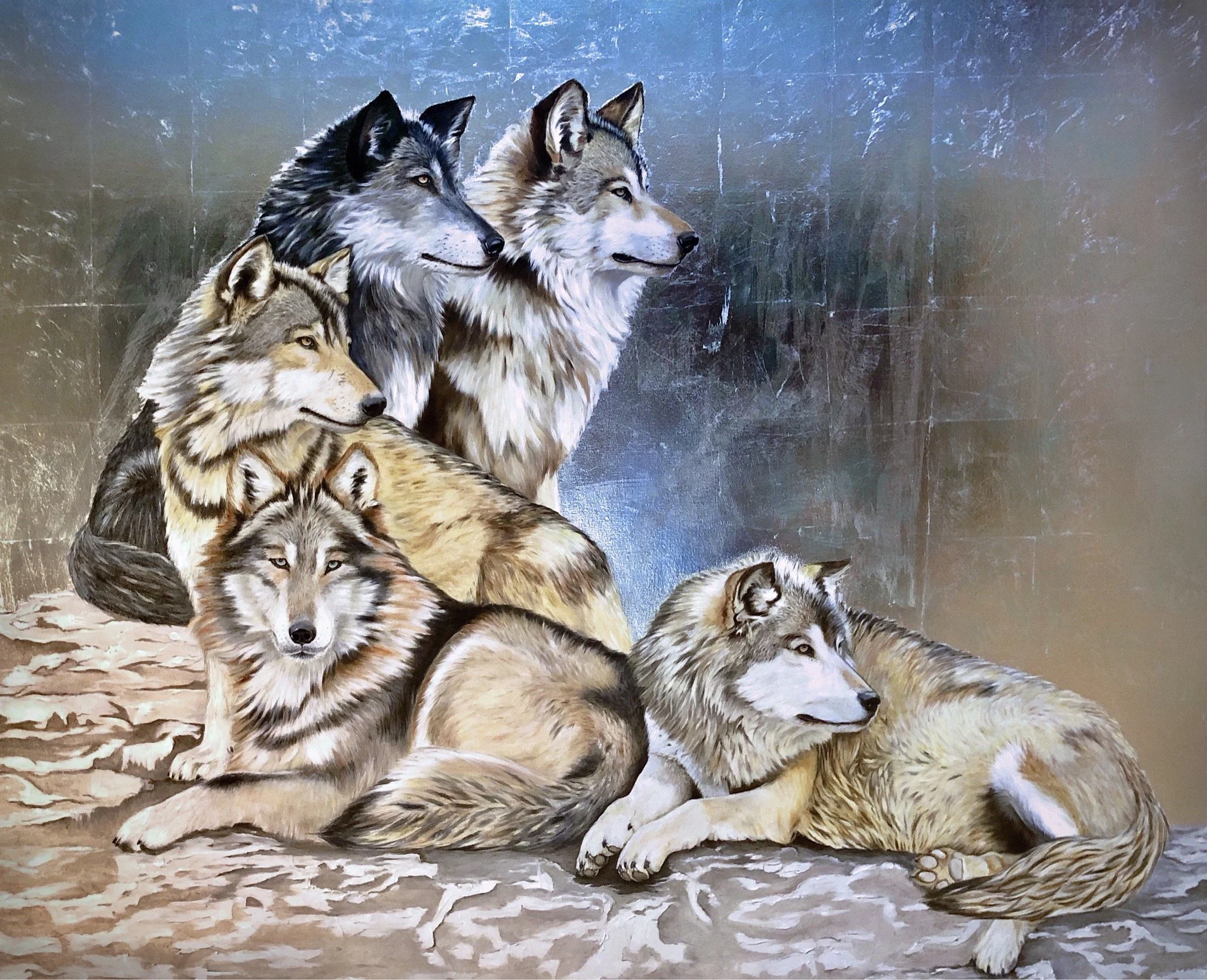 "Courage" oil and mixed media on 48" X 60" canvas - SOLD