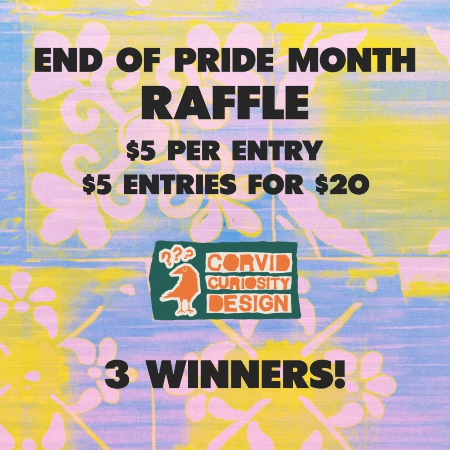 END OF PRIDE MONTH RAFFLE
SUPPORT A TRANS OWNED SMALL BUSINESS 🏳️‍⚧️
$5 PER ENTRY
5 ENTRIES FOR $20
3 WINNERS!
Each winner gets to choose a prize based on order of winning (1st place chooses out of the 3 options, 2nd chooses from the other 2,
