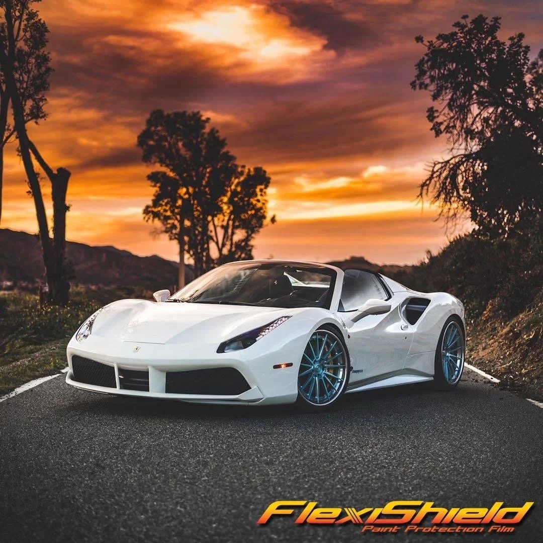 Professional Full Car Colored Paint Protection Film/Colored PPF Installation in SKY AUTO STUDIO, Chicago, on a Ferrari 458.