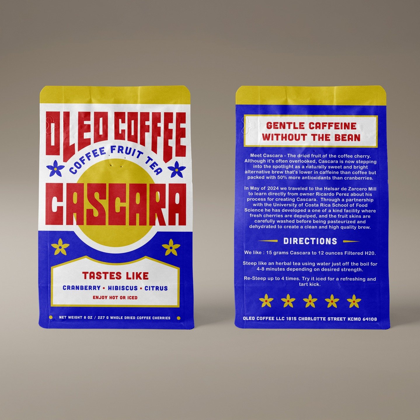 Exploratory Packaging Concept for Oleo Coffee. 

We didn't end up pursuing this direction but boy did we have fun with it!