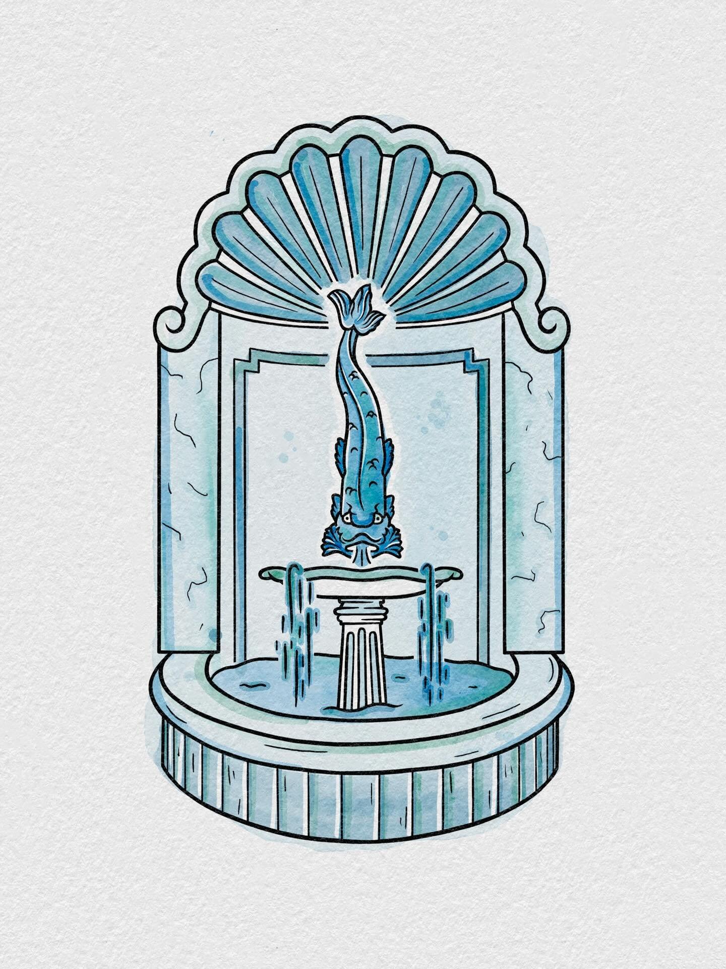 Some digital illustrations with a simulated watercolor technique I&rsquo;ve been working on for a spring-summer menu. Can&rsquo;t wait to announce the project on April 16th ⛲️