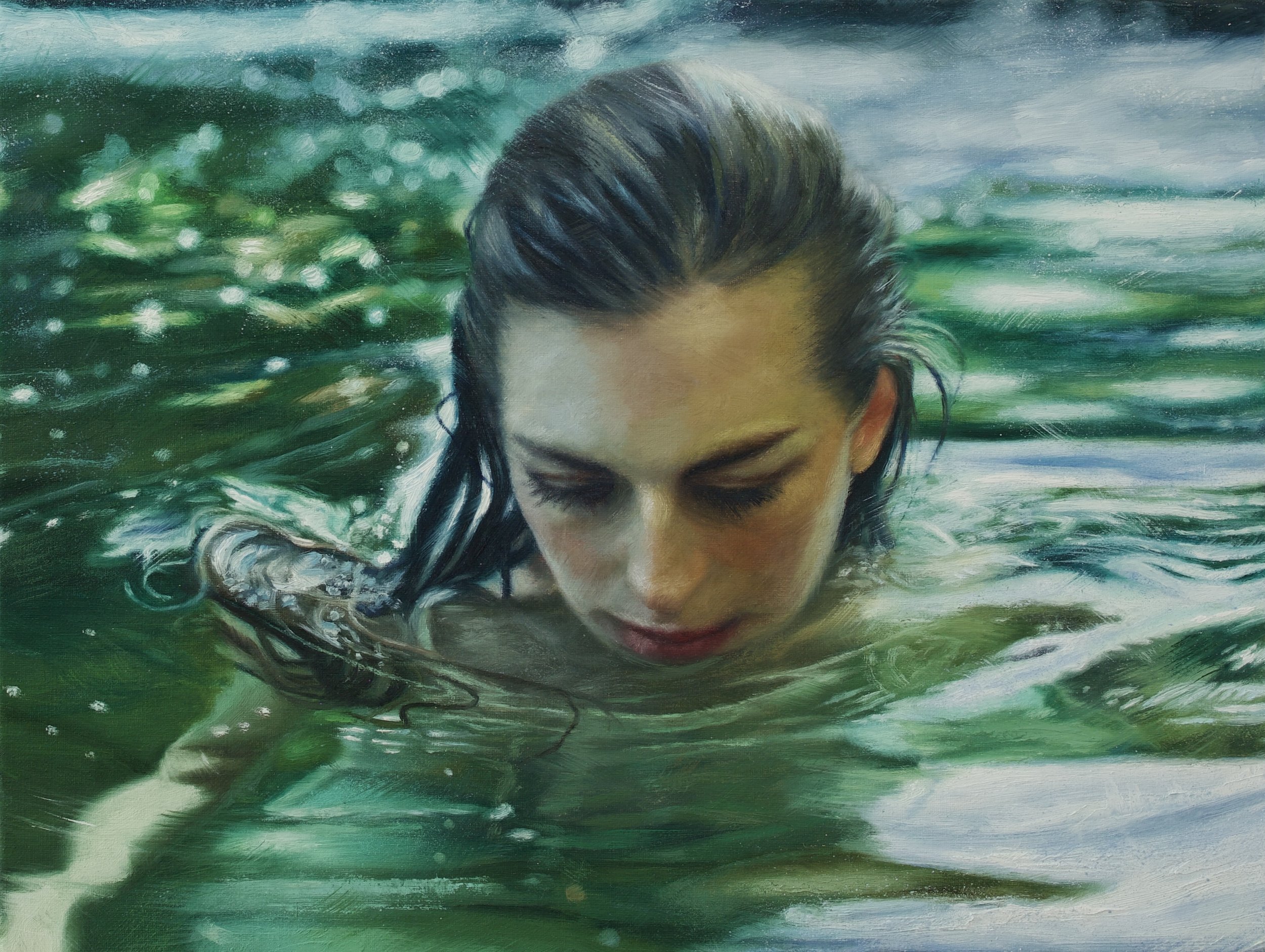Meghan_Allard_ Drawn - Drown_2024_Oil paint on canvas_15 3:4″x 11 13:16″.jpg