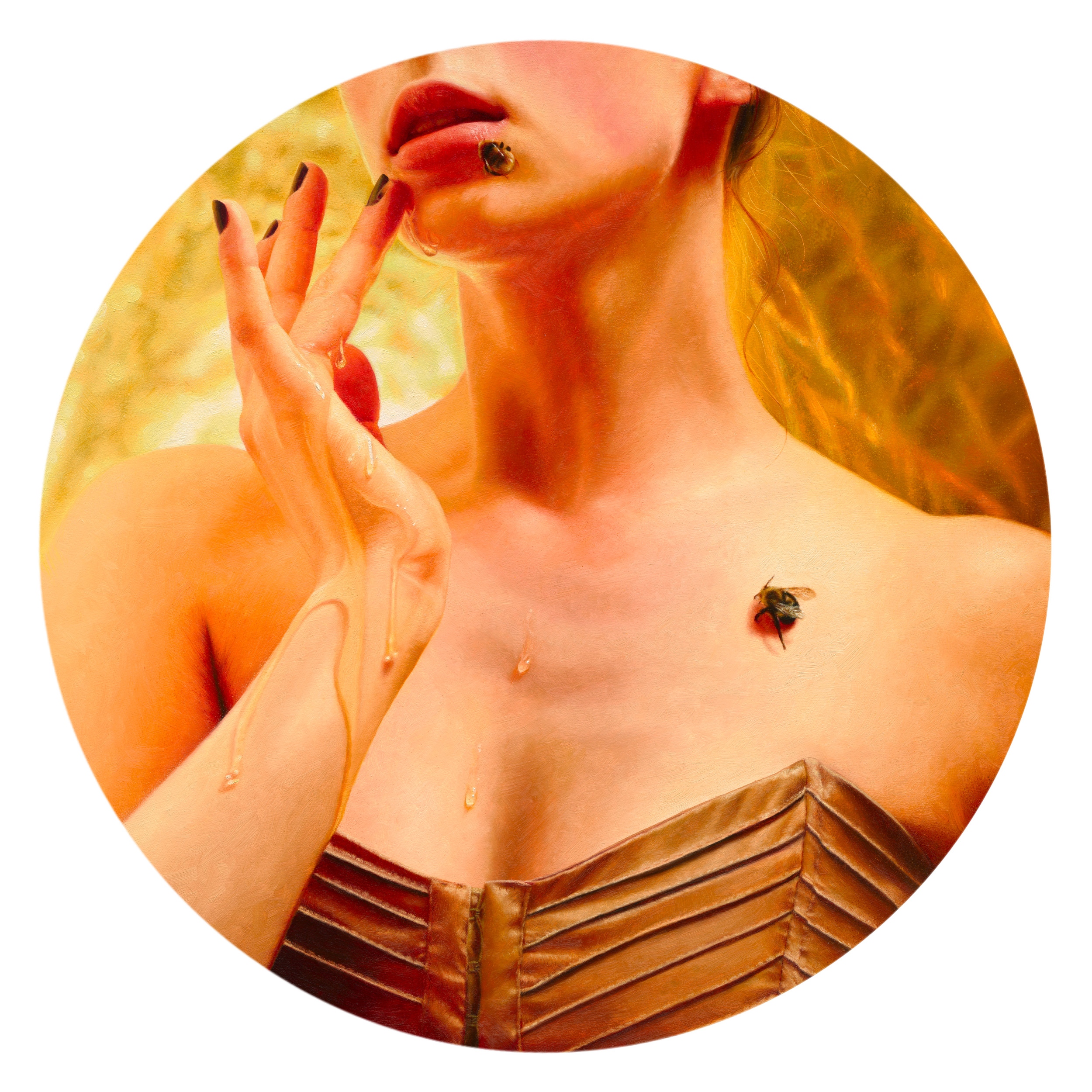Meghan_Allard_Bee Me_2024_Oil paint on wood_28″ round.png