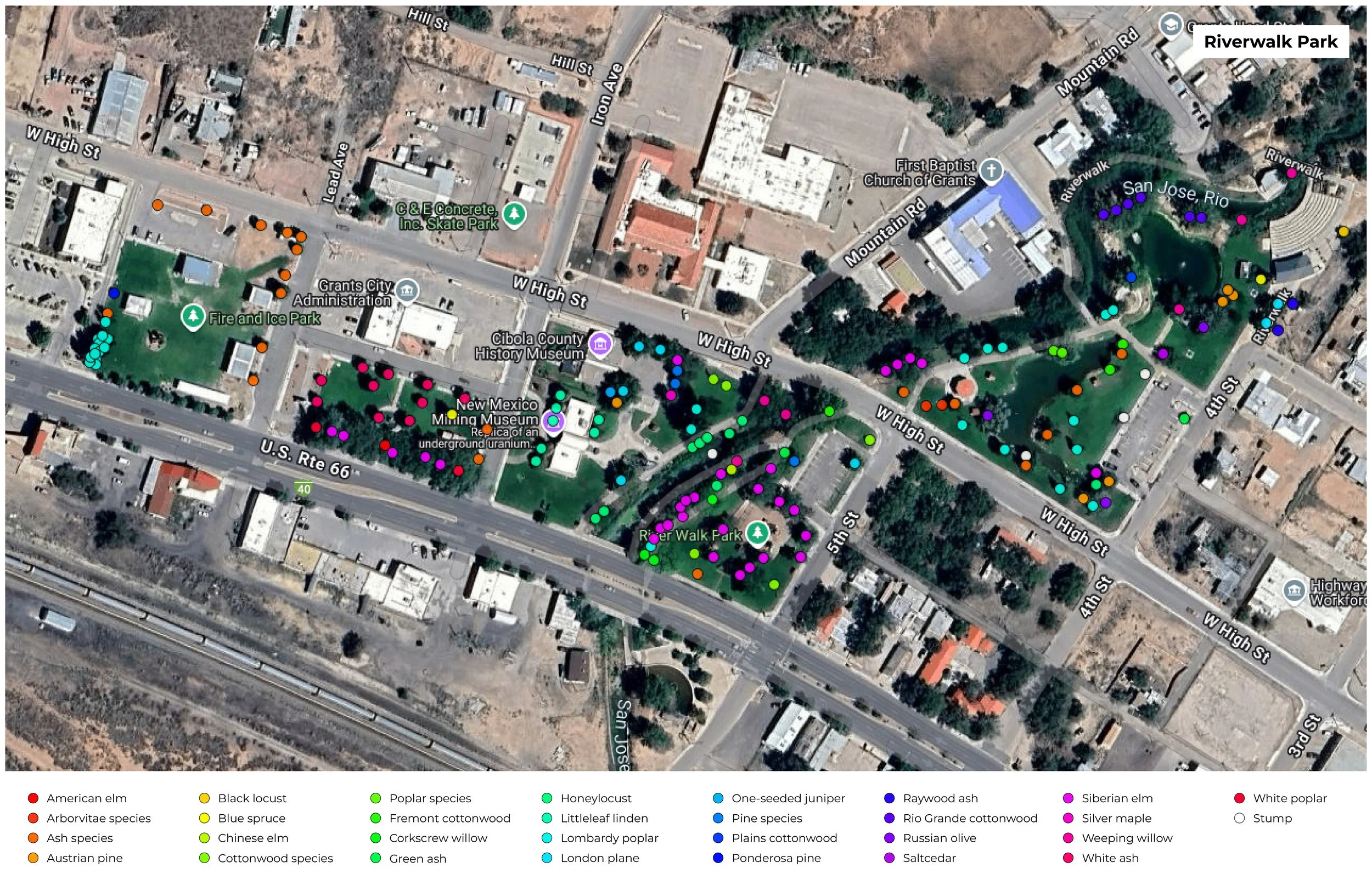 Grants Riverwalk Tree Composition Map