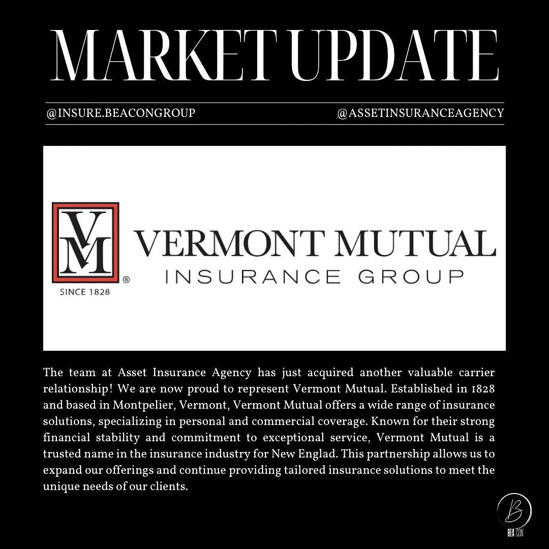 The team at Asset Insurance Agency has just acquired another valuable carrier relationship! We are now proud to represent Vermont Mutual. Established in 1828 and based in Montpelier, Vermont, Vermont Mutual offers a wide range of insurance solutions,