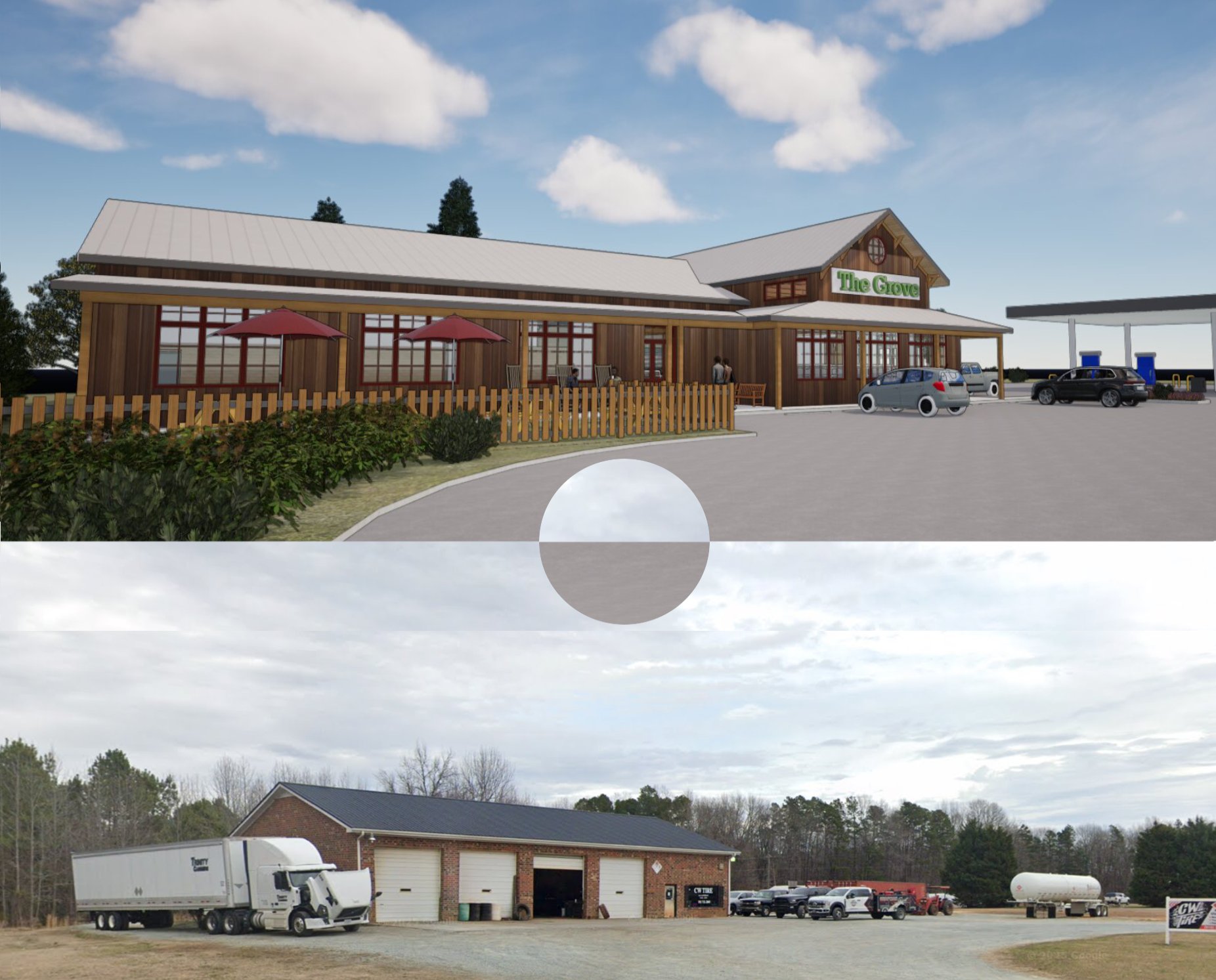 TIRE REPAIR TO COMMUNITY STORE renovation and addition in Orange County, NC