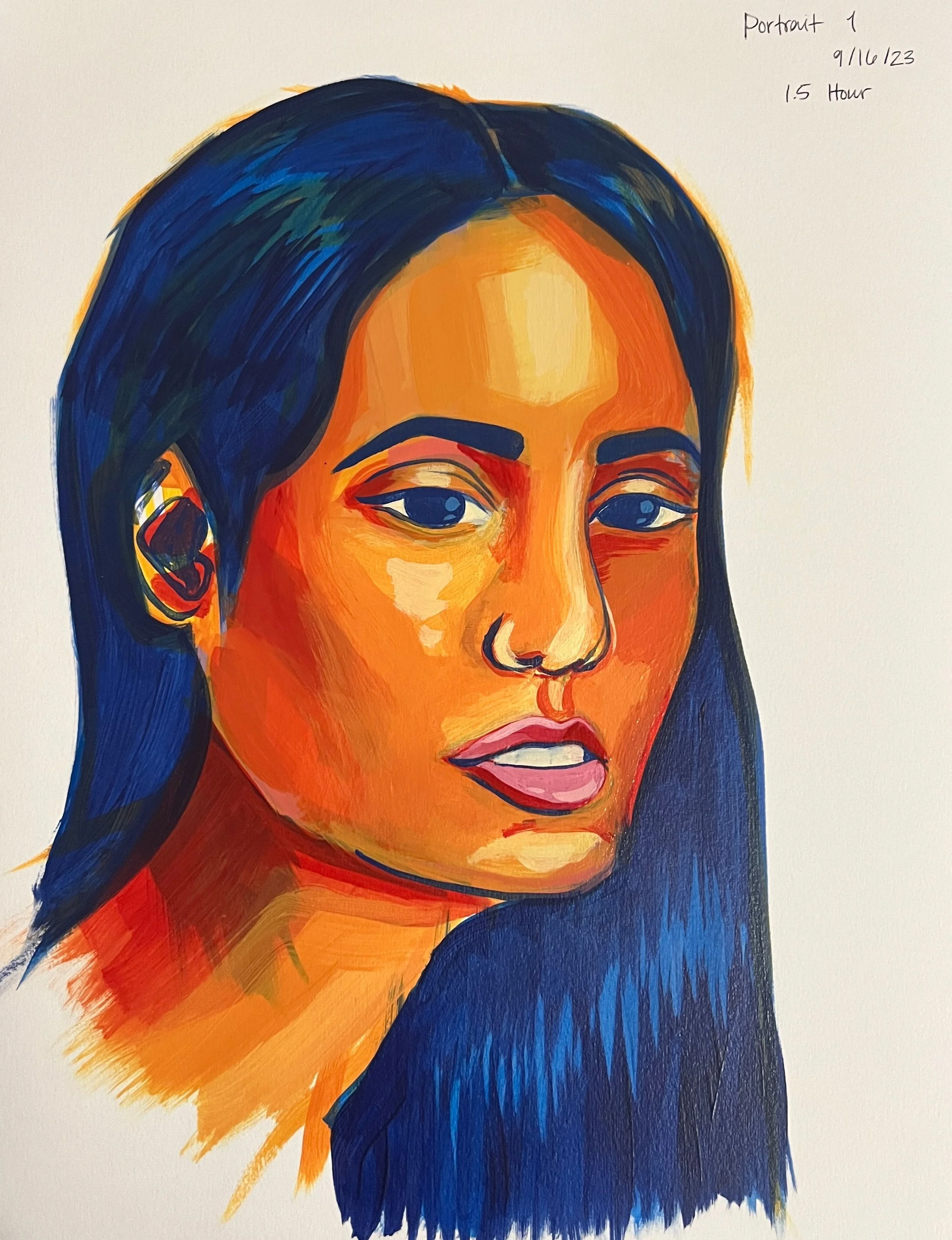 Portrait II (study), Acrylic on multi-media paper, 11 x 14 in, 2023