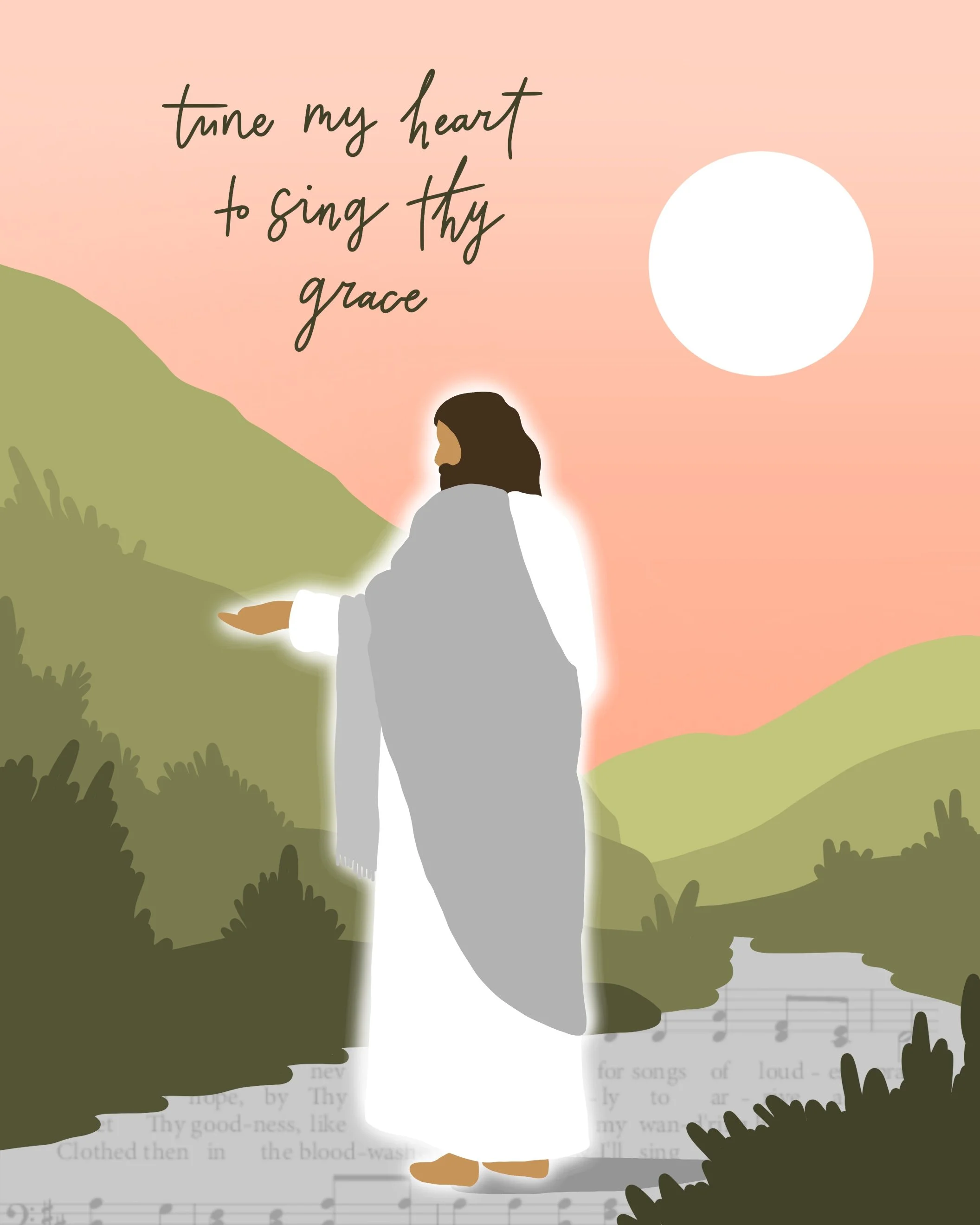 Tune My Heart, Digital Illustration, 11 x 14in, 2025