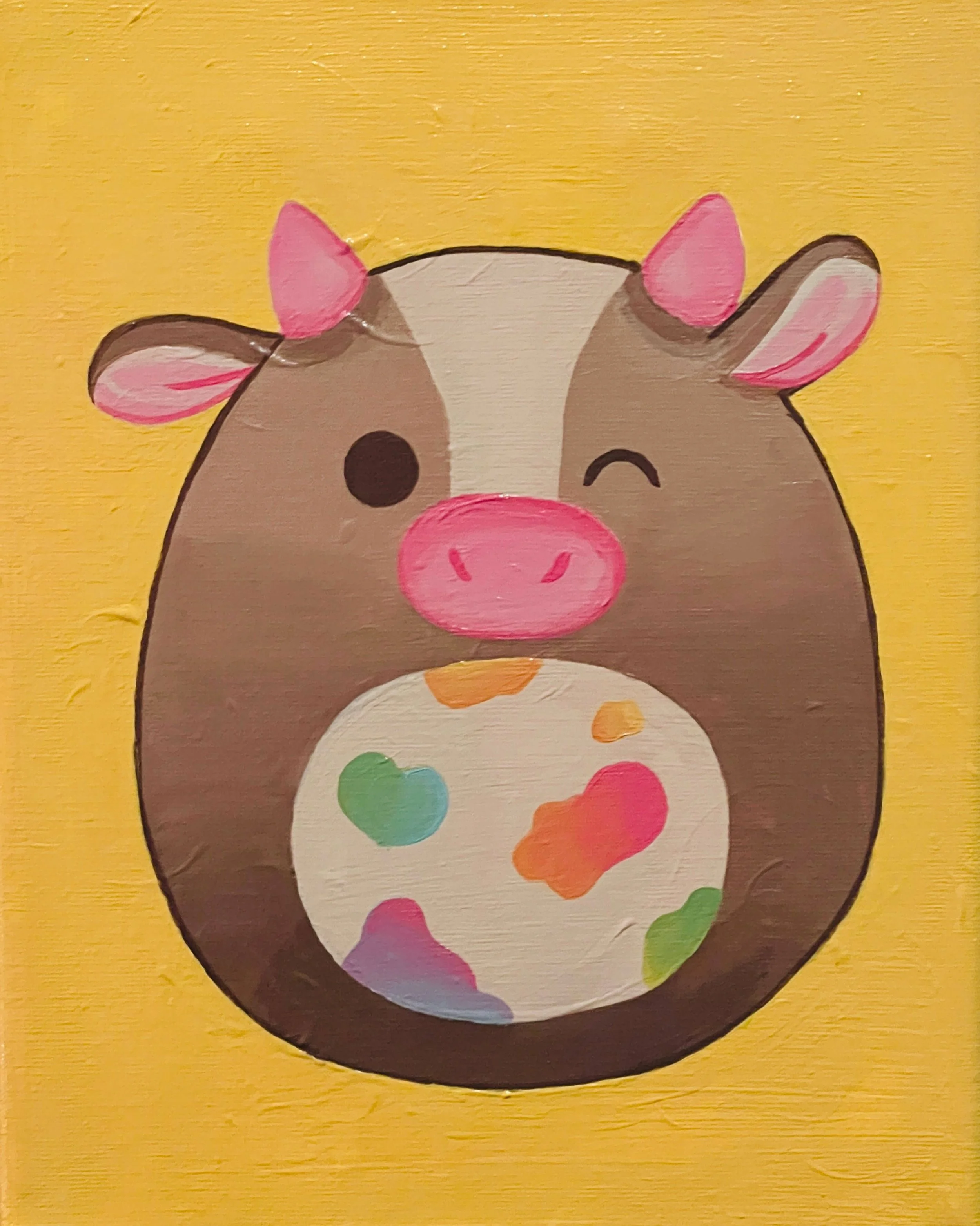 Griella the Cow, Acrylic on canvas, 10 x 12in, 2023, $50