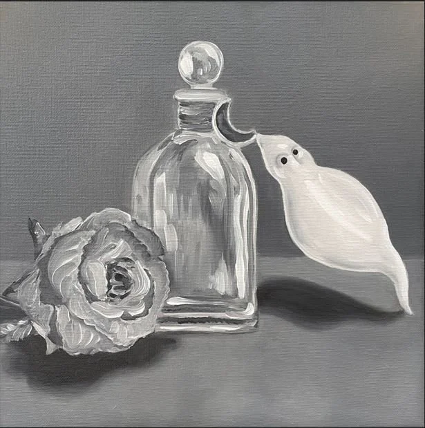 Jeffery in Grisaille (study), Oil on canvas, 12 x 12 in, 2021