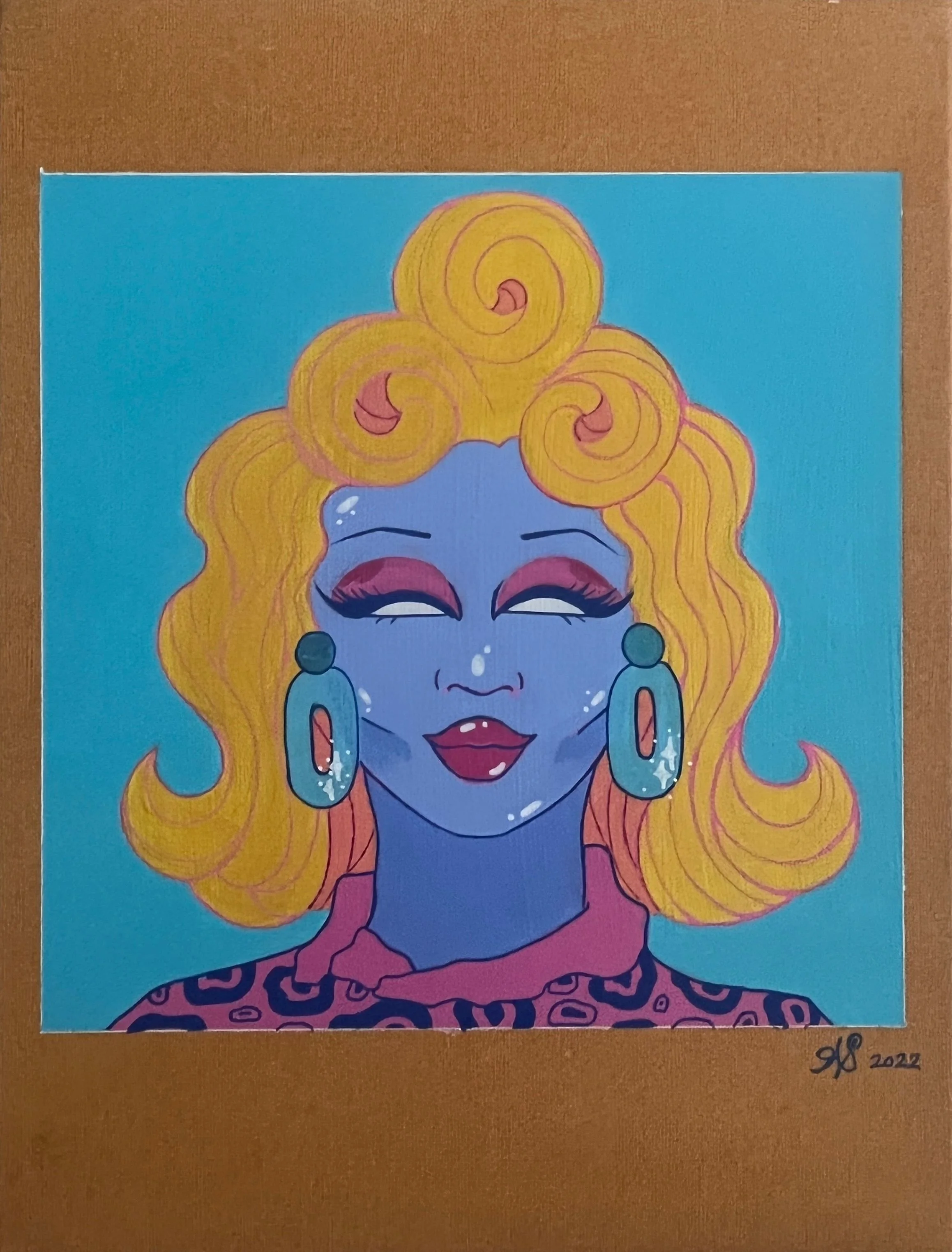 Juno Birch, Acrylic and POSCA pens on a shoe box, 2023, $30