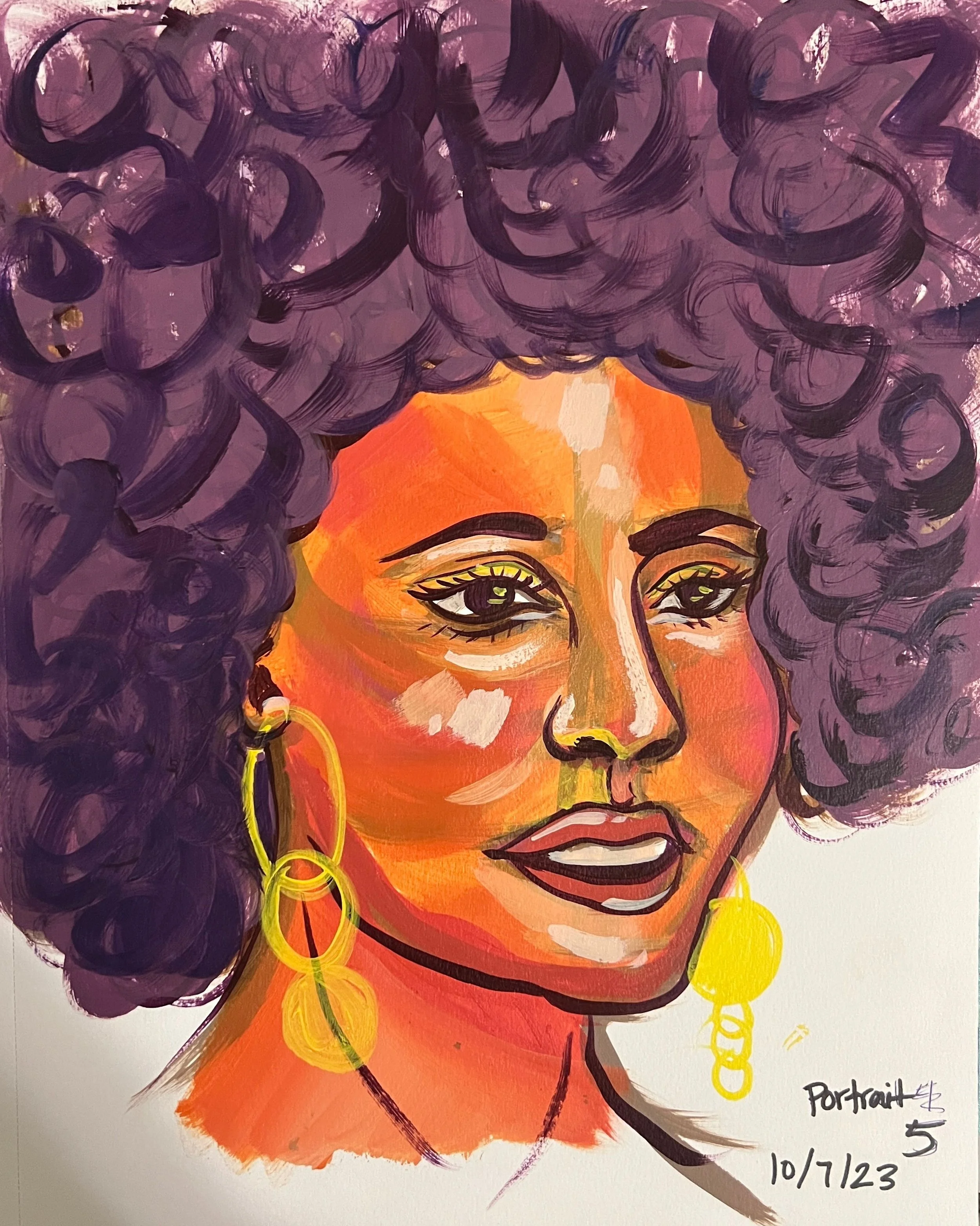 Portrait I (study), Acrylic on multi-media paper, 11 x 14 in, 2023