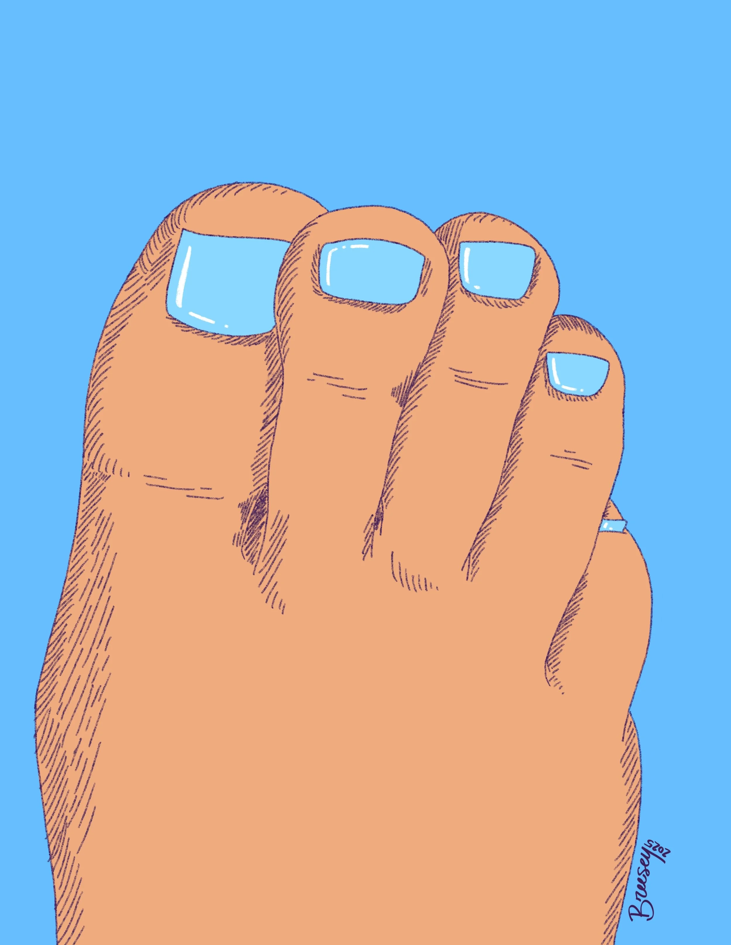 Cleat Feet, Digital Illustration, 8.5 x 11in, 2025