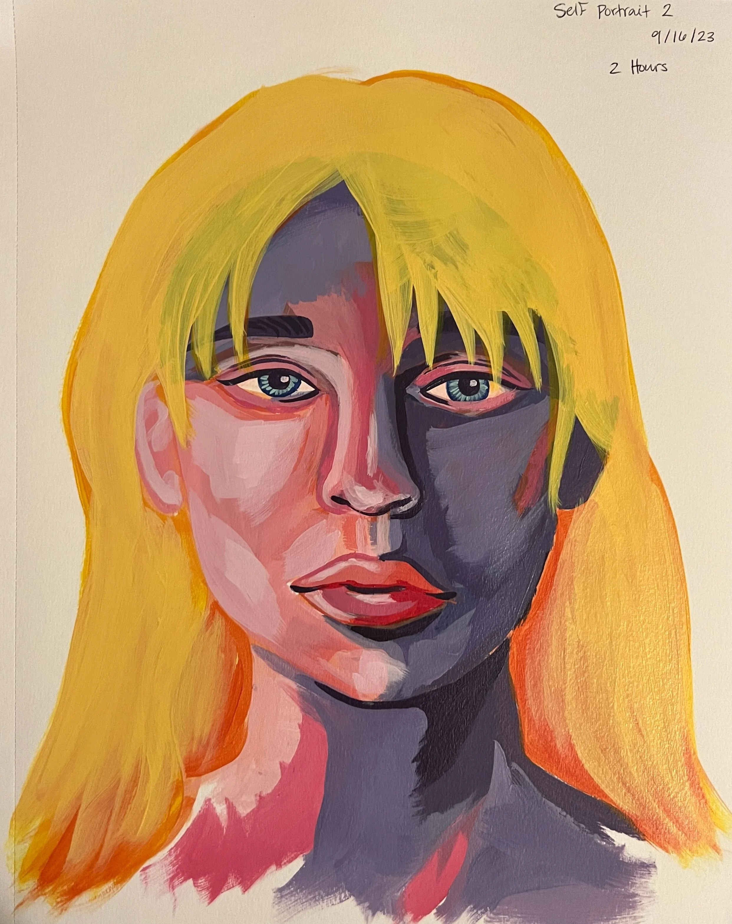 Self Portrait (study), Acrylic on multi-media paper, 11 x 14 in, 2023