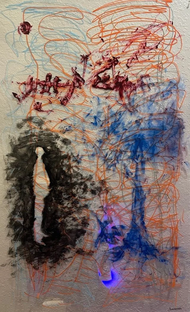 Savannah - Space Cadet by Back to Yours, Acrylic and POSCA pens on dura-lar, 25 x 40 in, 2024