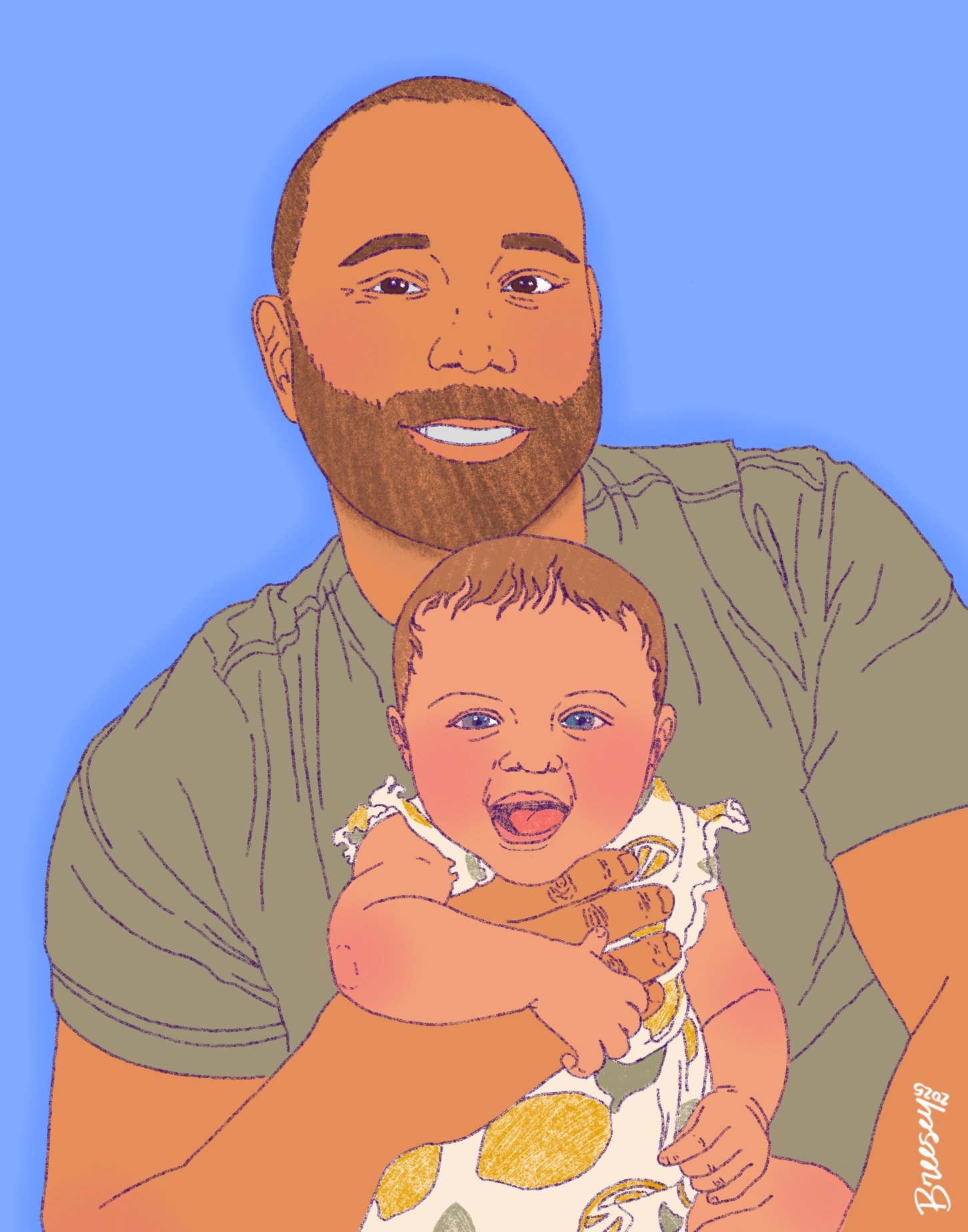 Girl Dad, Digital Illustration, 11 x 14in, 2025