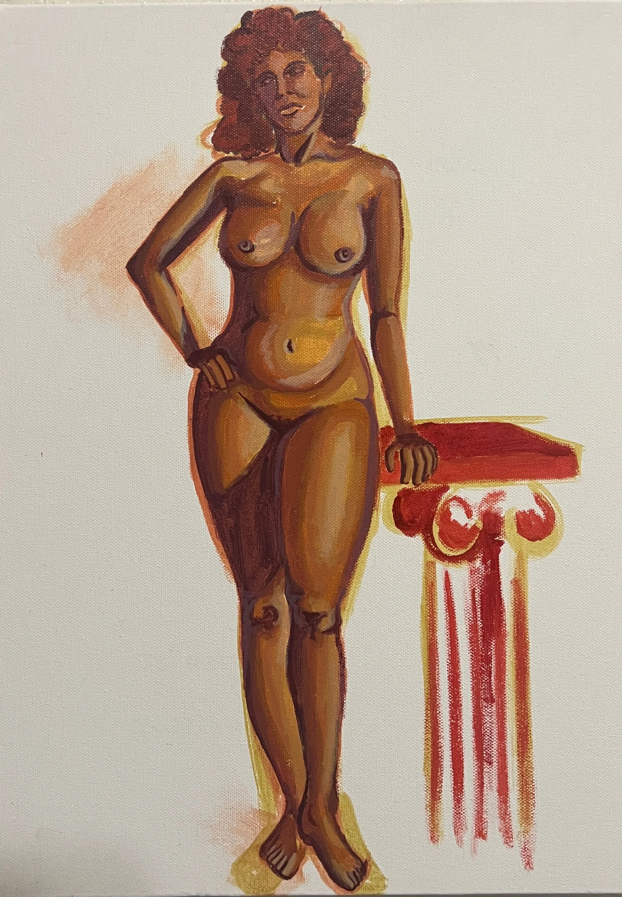 Full Female Figure II (study), Acrylic on canvas, 11 x 20 in, 2023