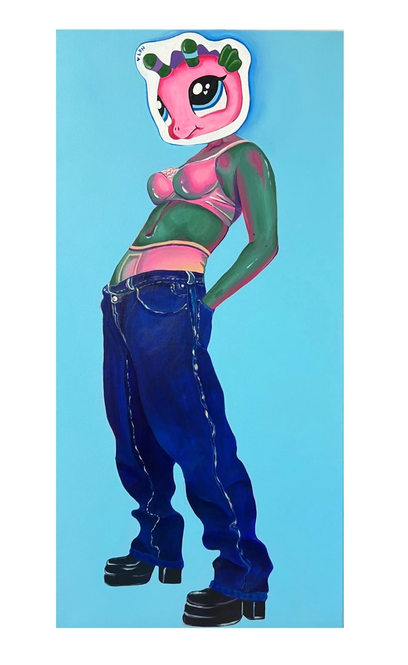 Hippocampus, Acrylic on canvas, 15 x 30 in, 2024, $350