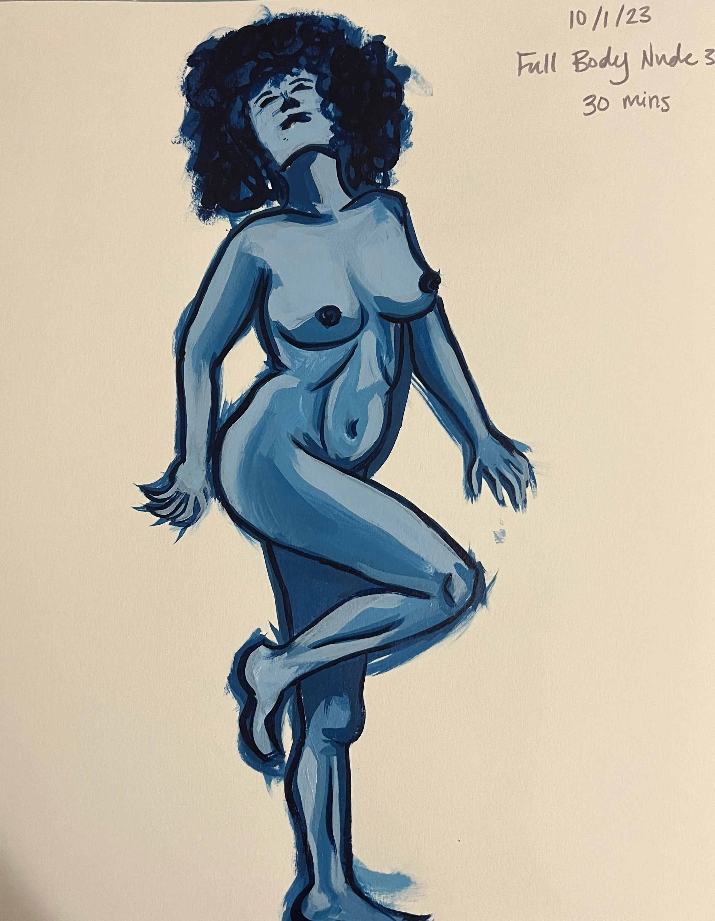 Female Figure II (study), Acrylic on multi-media paper, 11 x 14 in, 2023