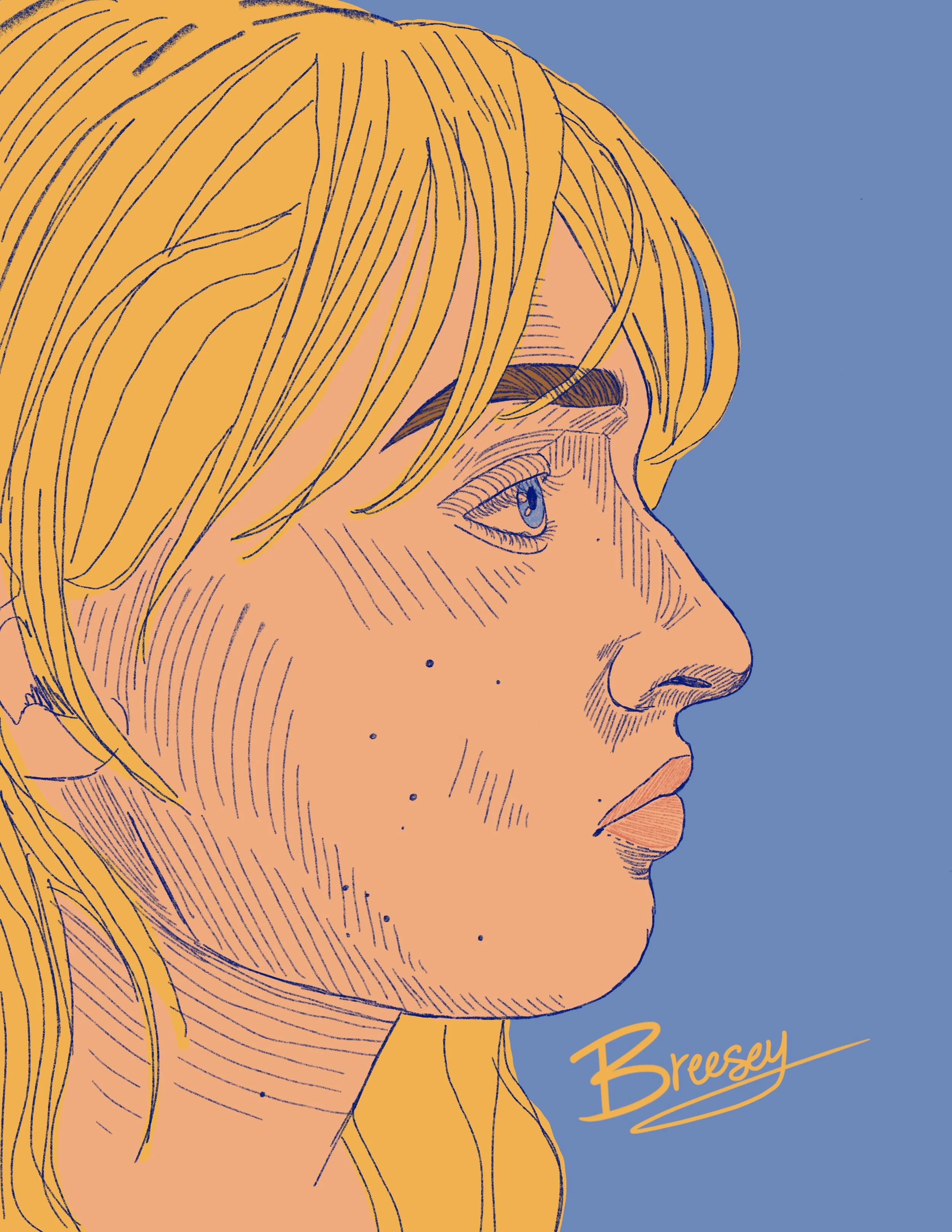 Side Profile, Digital Illustration, 8.5 x 11in, 2025