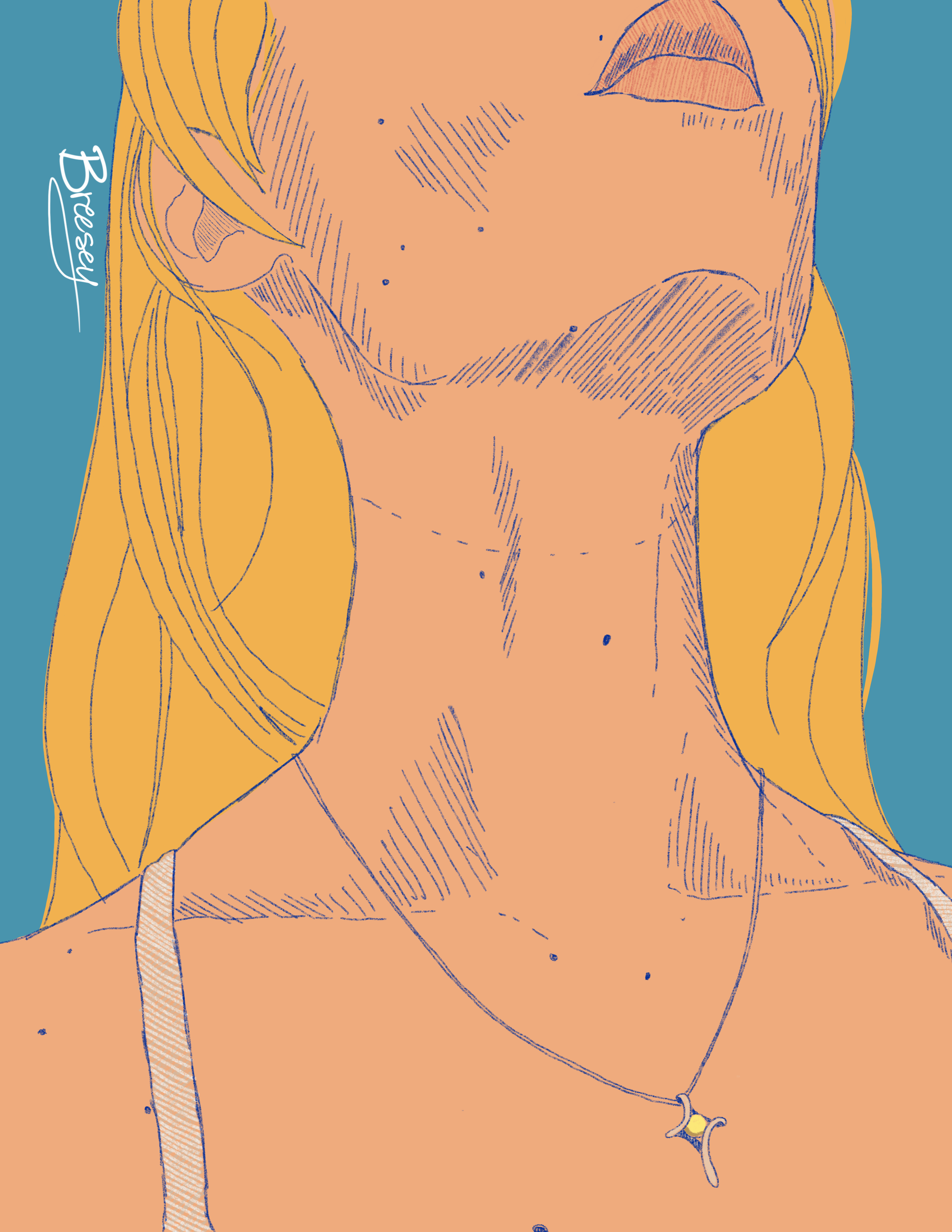 Long Neck, Digital Illustration, 8.5 x 11in, 2025