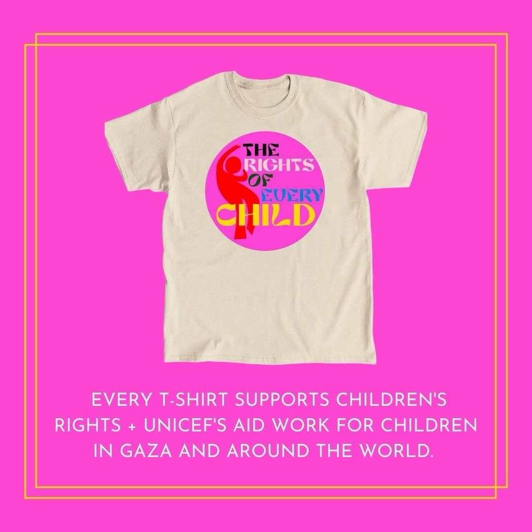 The Rights of Every Child T-Shirt Fundraiser for @unicef UNICEF&rsquo;s donation fund for Gaza&rsquo;s children is live! If able to support, you can wear your care for children&rsquo;s rights to spread awareness about kids&rsquo; vital rights and our