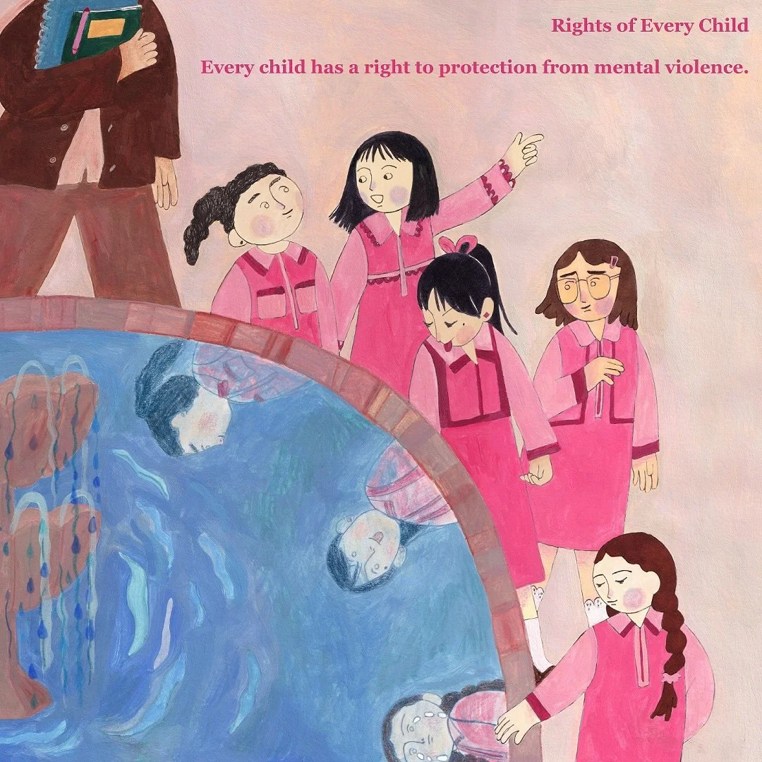 &ldquo;Every child has a right to protection from mental violence.&rdquo; From the artist Reem Madooh @reemadooh: &ldquo;I chose this right because the effects of isolation, rejection and especially bullying on children remain largely invisible, ofte