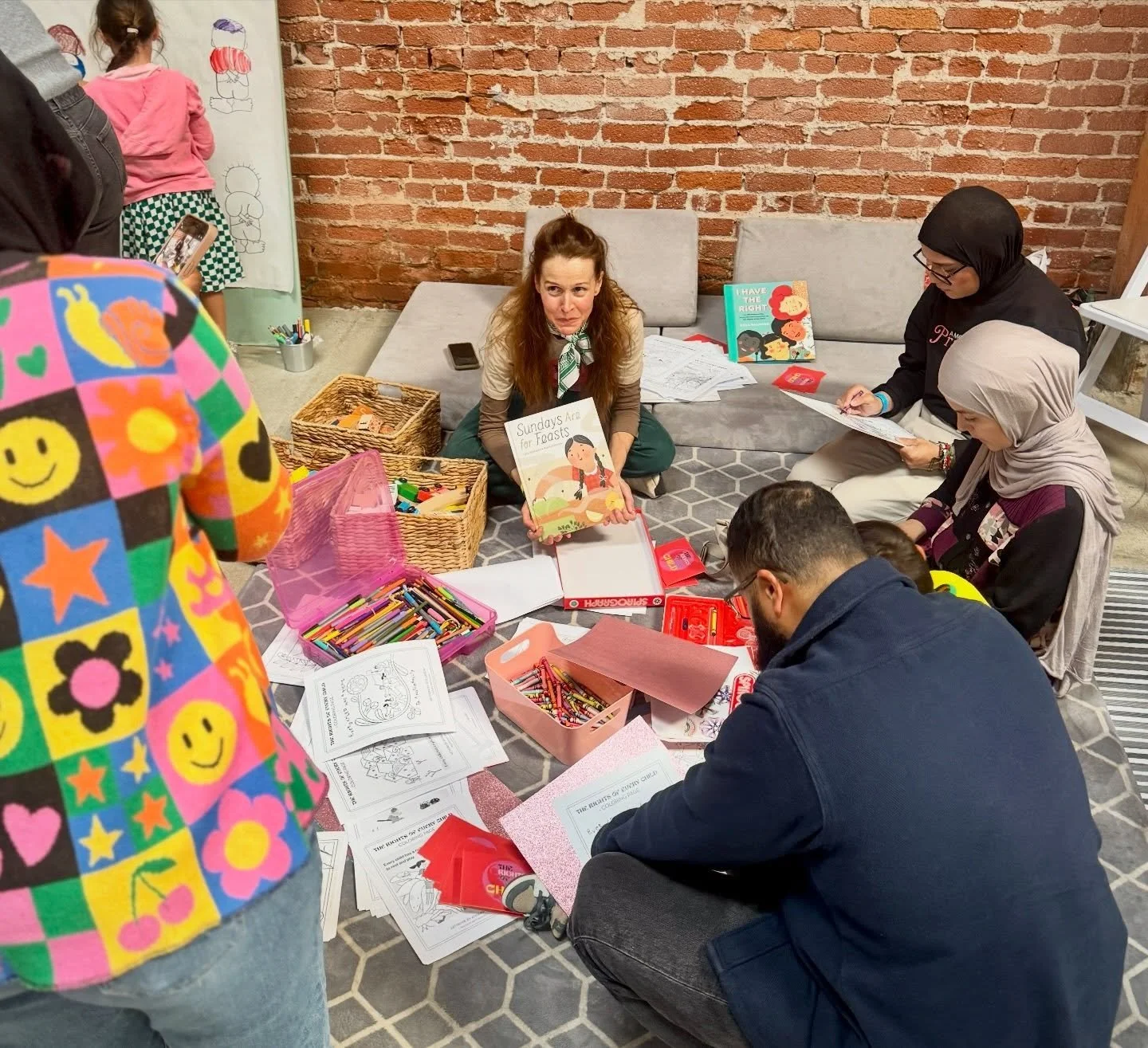 Some photos from the @rightsofeverychild storytime at @peoples.marketplace Nochella event over the weekend in Los Angeles to &ldquo;gather amongst community for a day of music, art, and solidarity with Lebanon and Palestine.&rdquo; We read Sundays ar