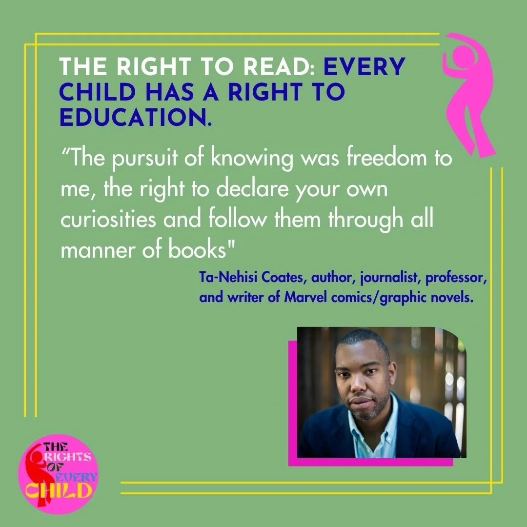 Several rights from the UN Convention on the Rights of the Child support a child&rsquo;s right to read (and libraries for library week!). Next up, Article 28, which we distilled to be: &ldquo;Every child has a right to education.&rdquo; From @ta_nehi