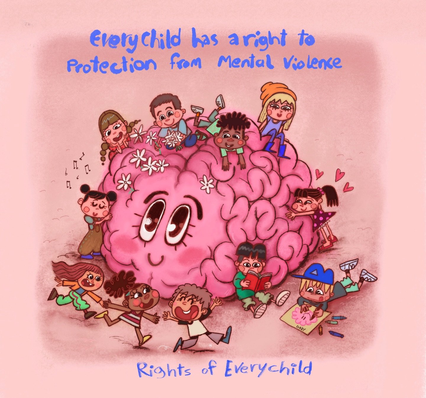 &ldquo;Every child has a right to protection from mental violence.&rdquo; From the artist Daby Zainab Faidhi @daby_ihsan: &ldquo;I chose the Right to Mental Health because I believe a healthy mind is key to a child&rsquo;s happiness and a peaceful li