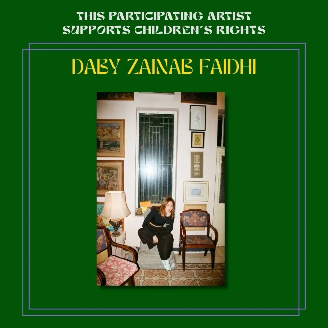Meet participating artist @daby_ihsan! &ldquo;Daby Faidhi is an Iraqi artist, born in Baghdad, raised in Jordan, and now based in Los Angeles, which she calls home. Coming from a family of artists and architects, drawing has always been her companion