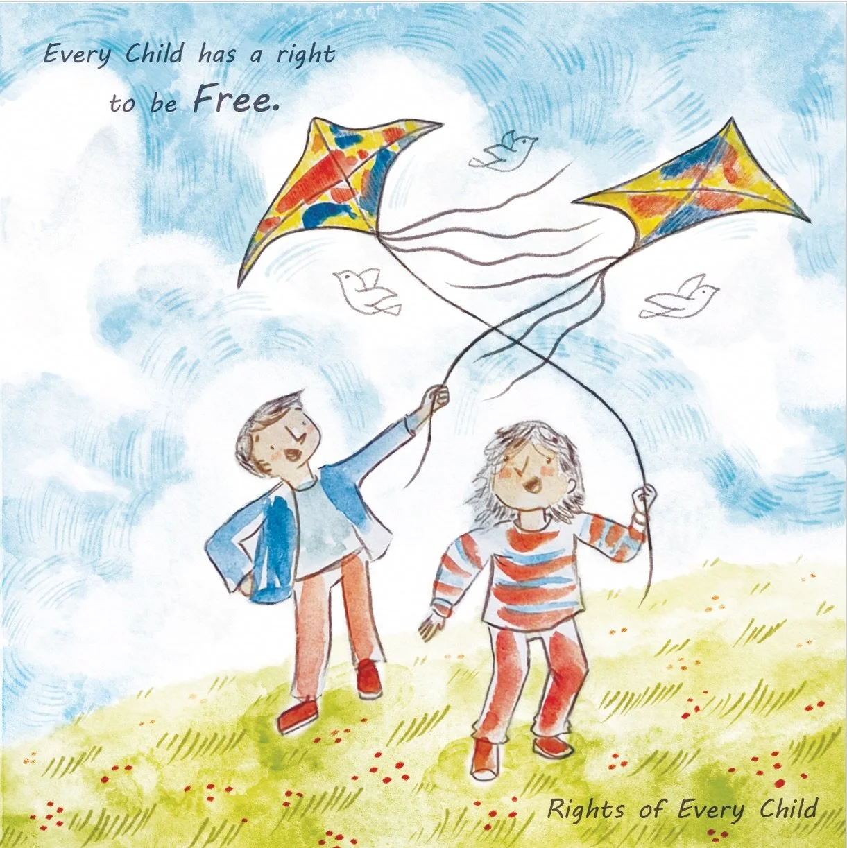 &ldquo;Every child has a right to be free.&rdquo; From the artist, Nashwa Mahmoud @nashwa.illustrates:
&ldquo;During my process of illustrating the concept of freedom, I intentionally steered away from my usual &lsquo;clean and tidy&rsquo; style. I w