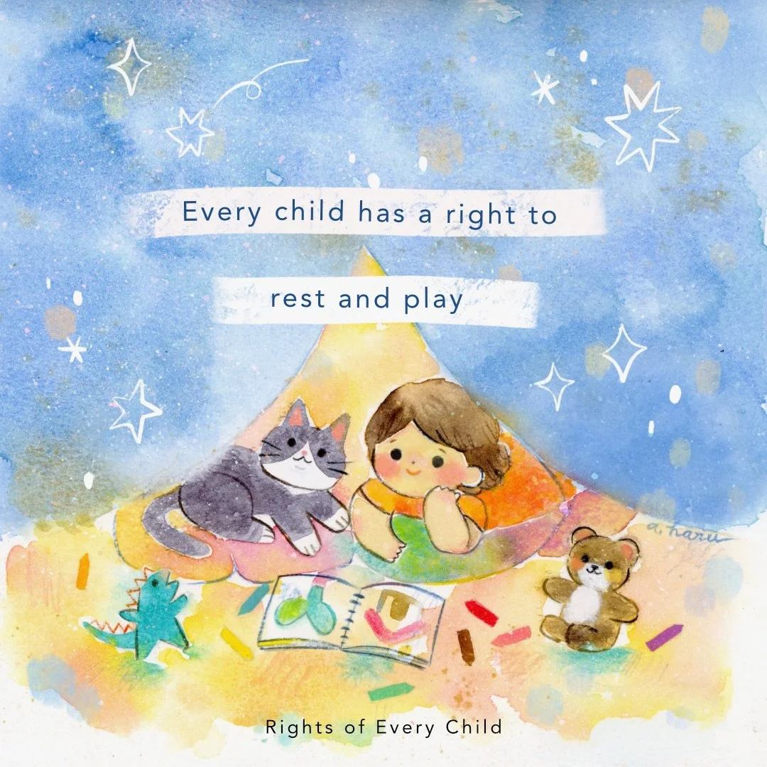 &ldquo;Every child has a right to rest and play.&rdquo; From the artist Amelia Haru @ameliaharu: &ldquo;I chose this right because it&rsquo;s something I&rsquo;m still learning to practice as an adult. Rest and play may seem like luxuries, but I trul
