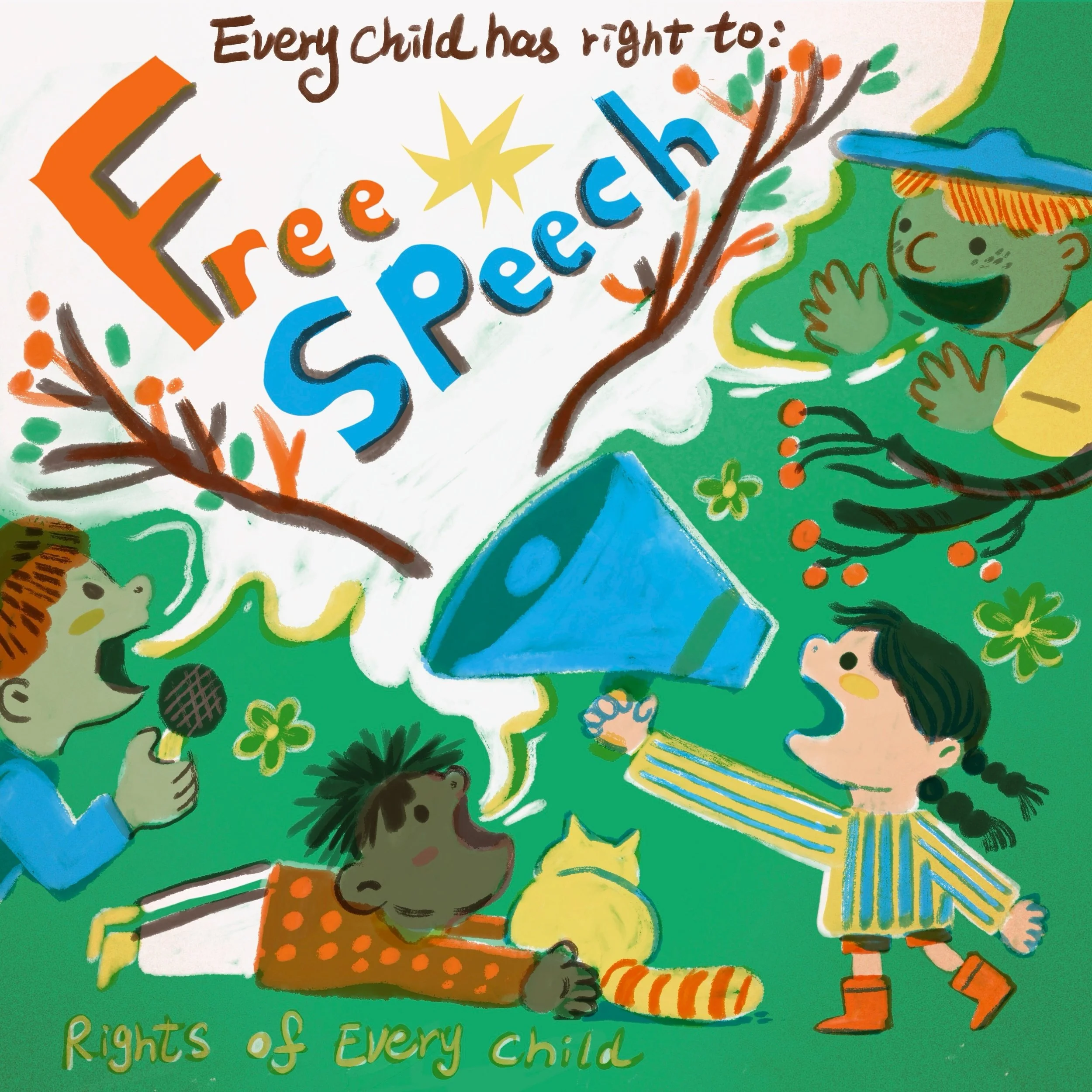 &ldquo;Every child has a right to free speech.&rdquo; From the artist, Dream Chen @dreamchenillustration:
 &ldquo;I think the right to free speech is not only important to children, but also to adults as well. I was coming from a background with very