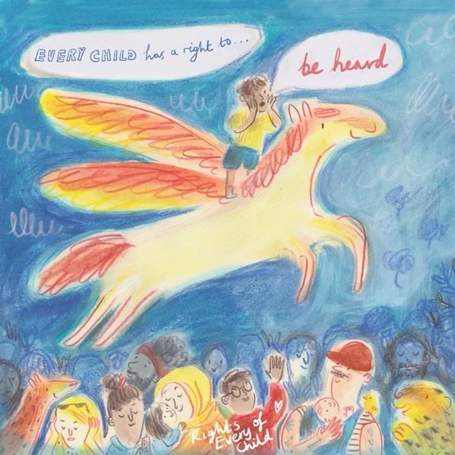 &ldquo;Every child has a right to be heard.&rdquo; From the artist Martha Lightfoot @martha__lightfoot: &ldquo;I chose this right to illustrate because working 1:1 in a primary/elementary school, I see what a difference it makes for children to be li