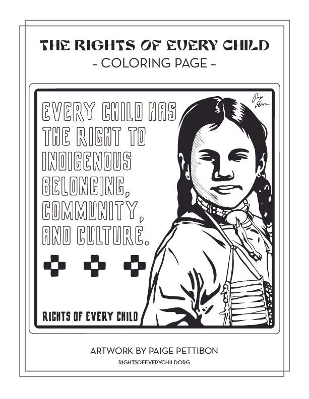 Image of Right to indigenous belonging, community, and culture coloring page