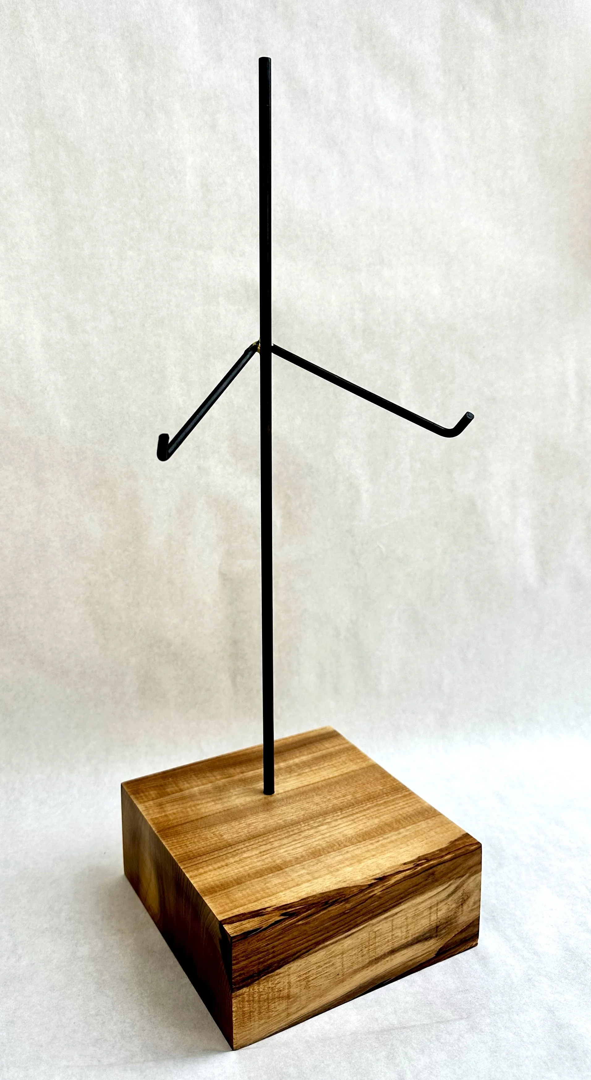 Hand-crafted armature, steel, brazing, myrtle wood, oil rubbed finish