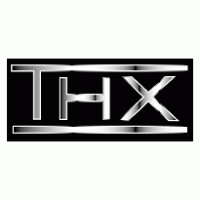 THX logo in black and silver with a rectangular border.